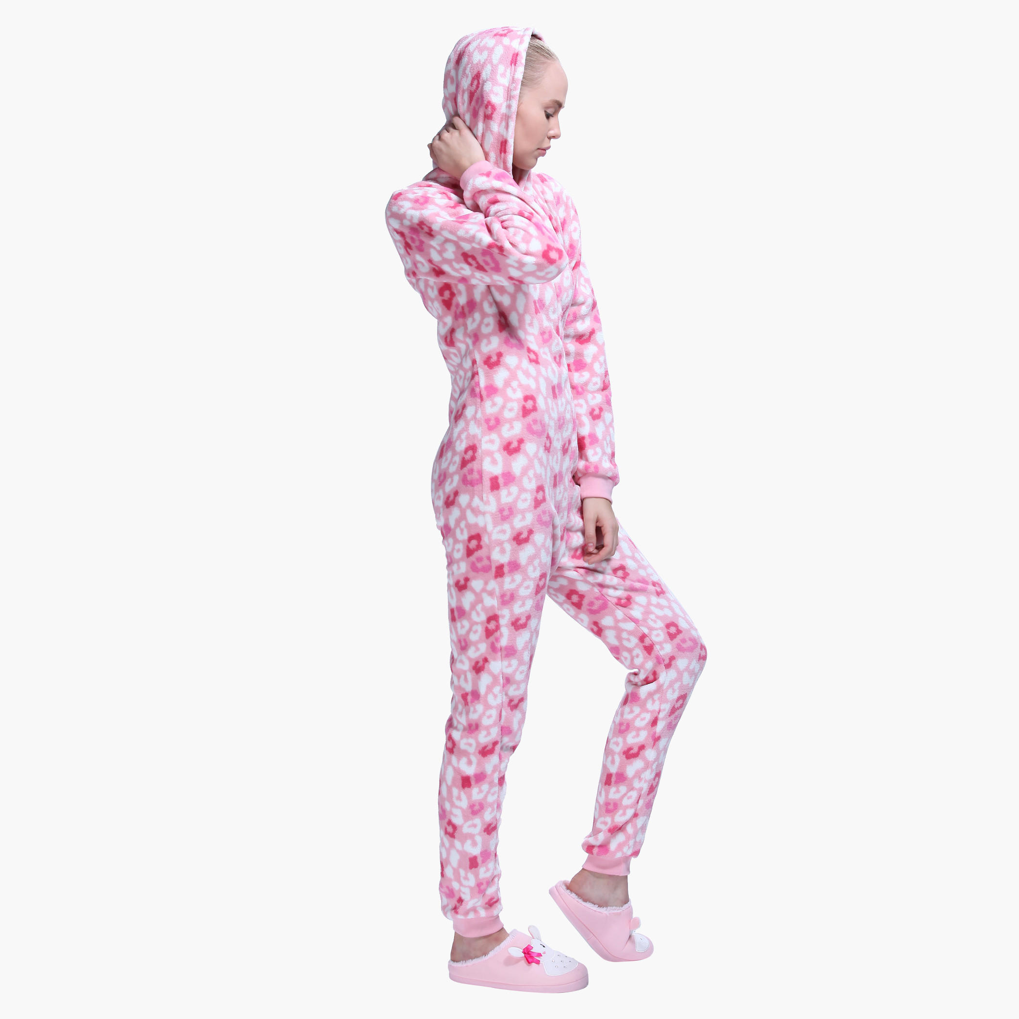 Long Sleeves Hooded Jumpsuit with Zippered Front-women-clothing-nightwear-nighties-image-7