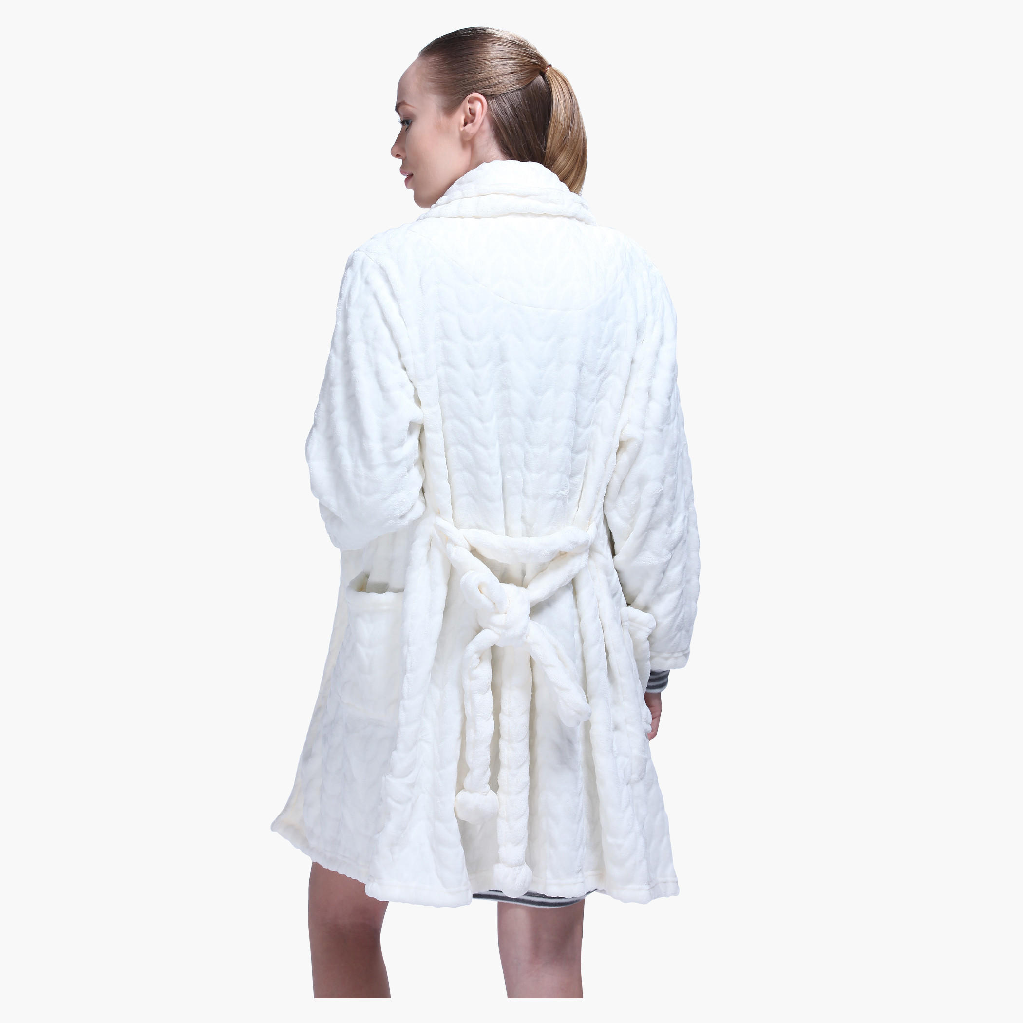 Textured Robe with Long Sleeves and Open Front-women-clothing-nightwear-robes-image-2