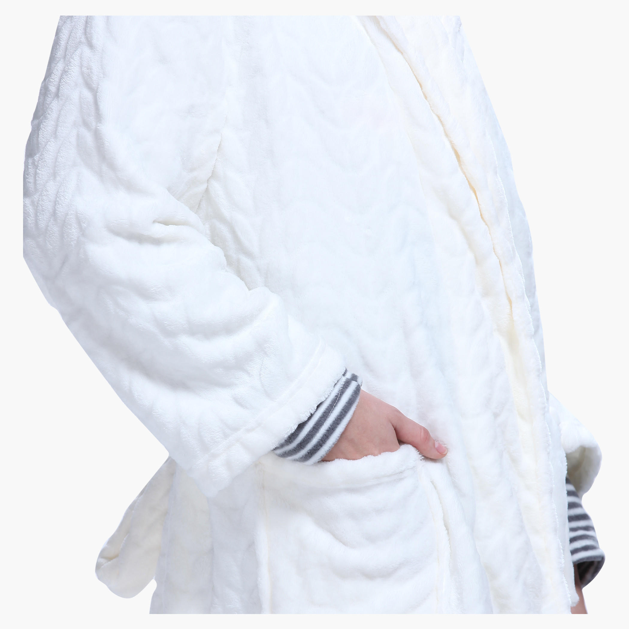 Textured Robe with Long Sleeves and Open Front-women-clothing-nightwear-robes-image-4