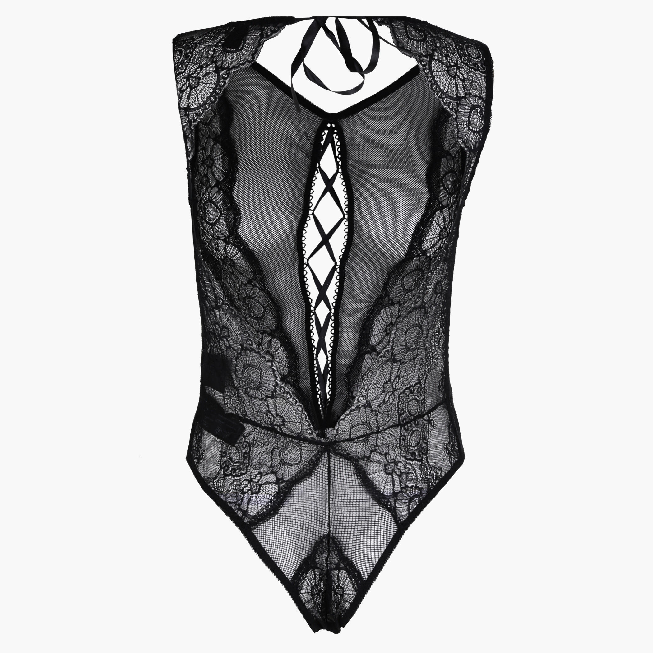 Sleeveless Teddy Dress with Lace Detail-women-clothing-lingerie-babydollsandbodysuits-image-2