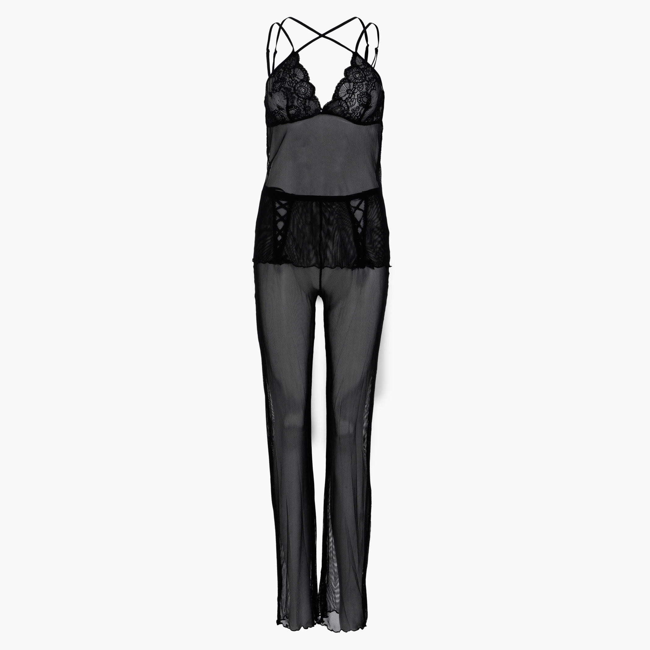 Babydoll with Lace Detail-women-clothing-nightwear-pyjamas-longsets-image-1