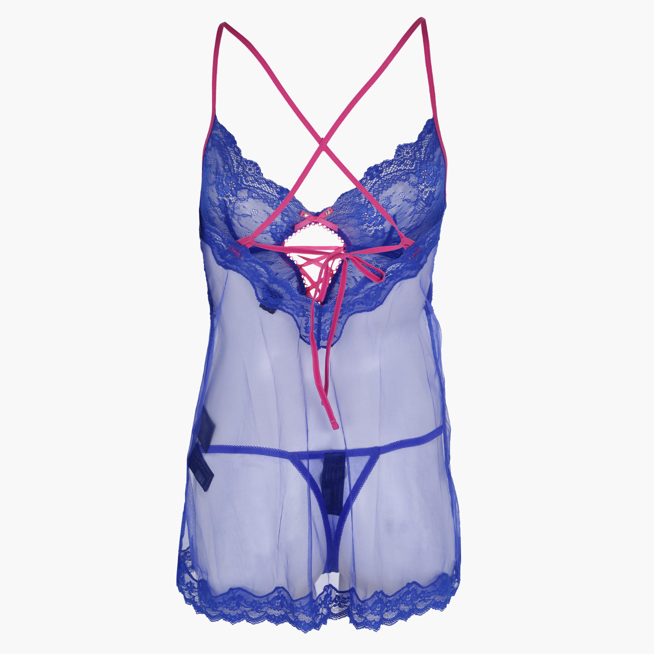 Short Lace Dress with Thong-women-clothing-lingerie-babydollsandbodysuits-image-2