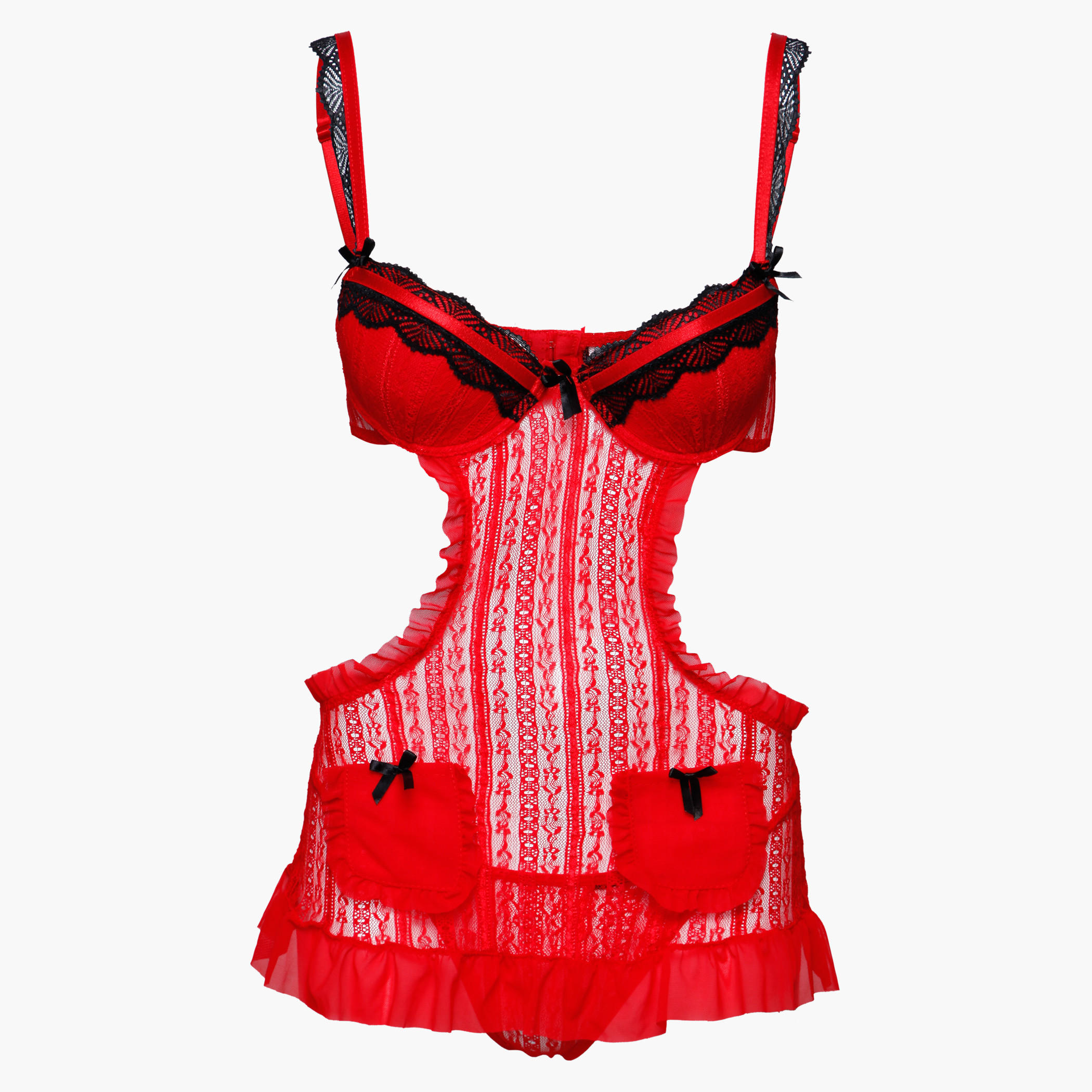 Babydoll Set with Lace Detail-women-clothing-lingerie-babydollsandbodysuits-image-1