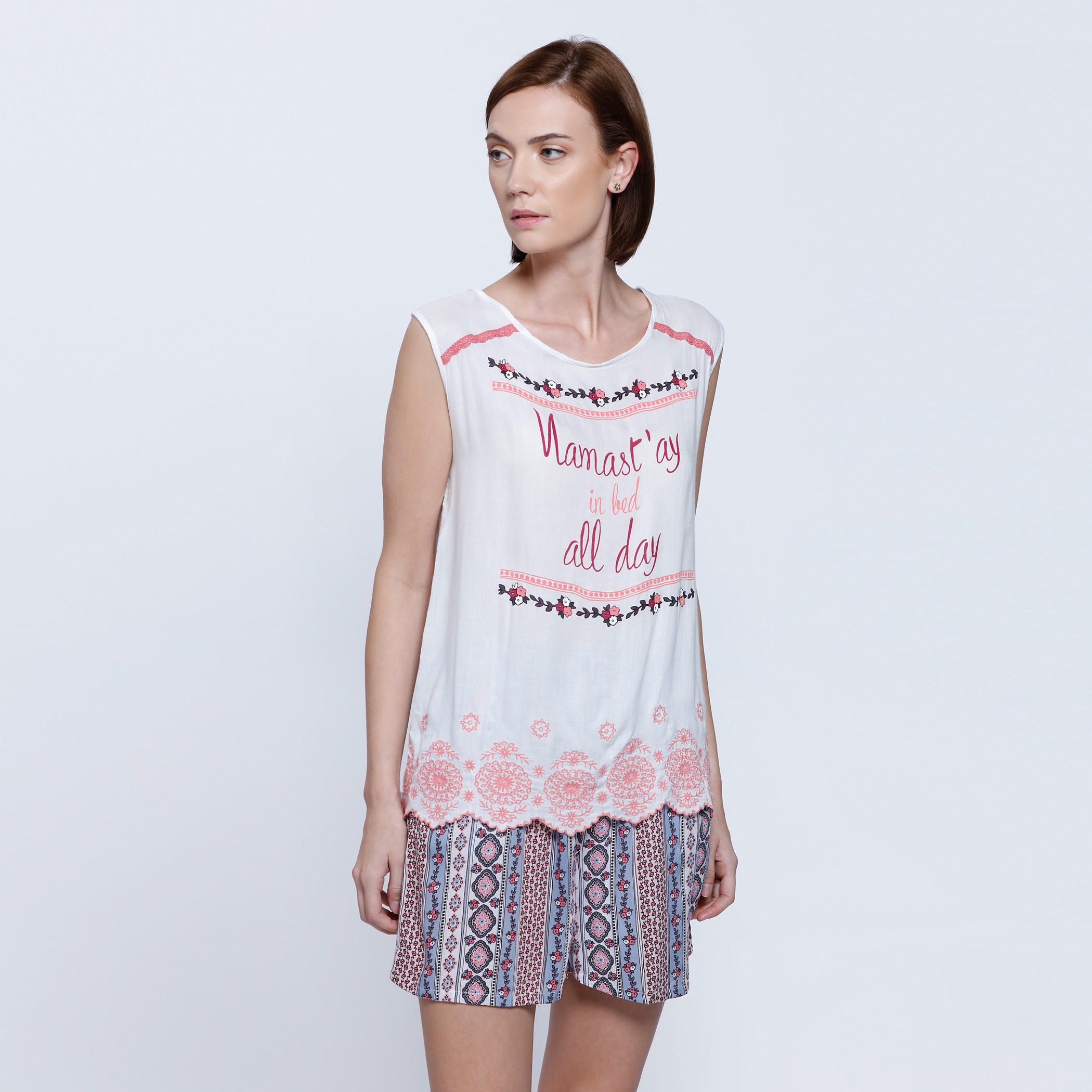Printed Top and Sorts Set-women-clothing-nightwear-pyjamas-longsets-image-1