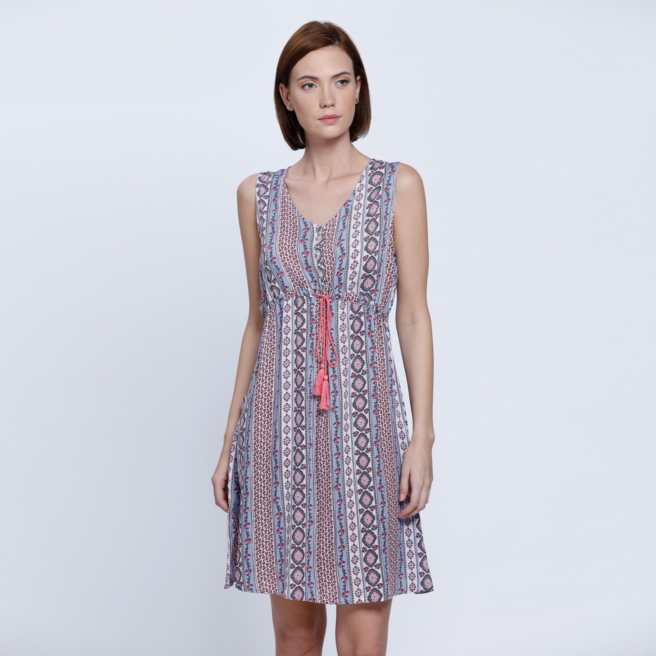 Printed V-Neck Dress-women-clothing-nightwear-nighties-image-5