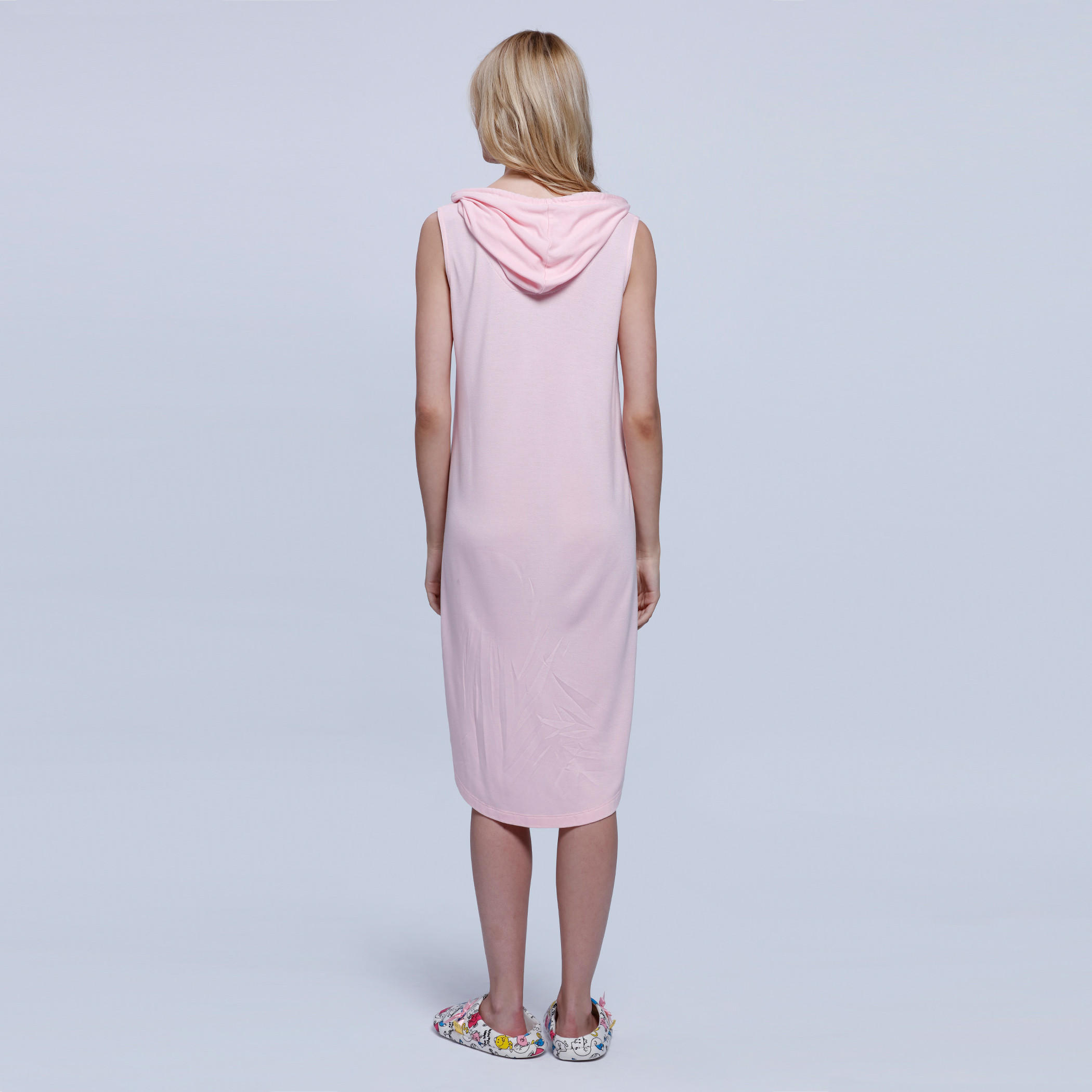 Printed Sleeveless Dress with Hood and Pocket Detail-women-clothing-nightwear-nighties-image-2