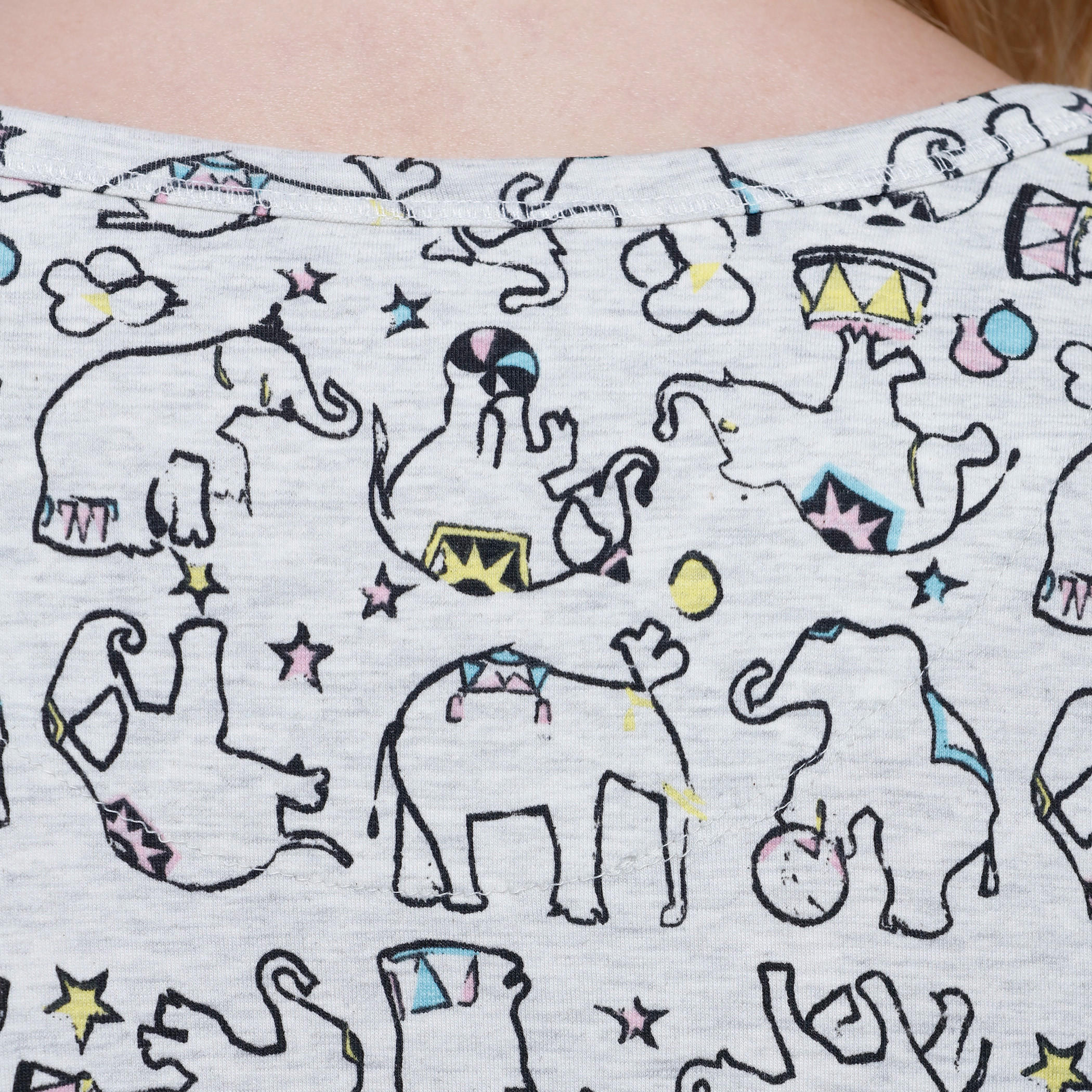 Printed Dress with 3/4 Sleeves-women-clothing-nightwear-nighties-image-2