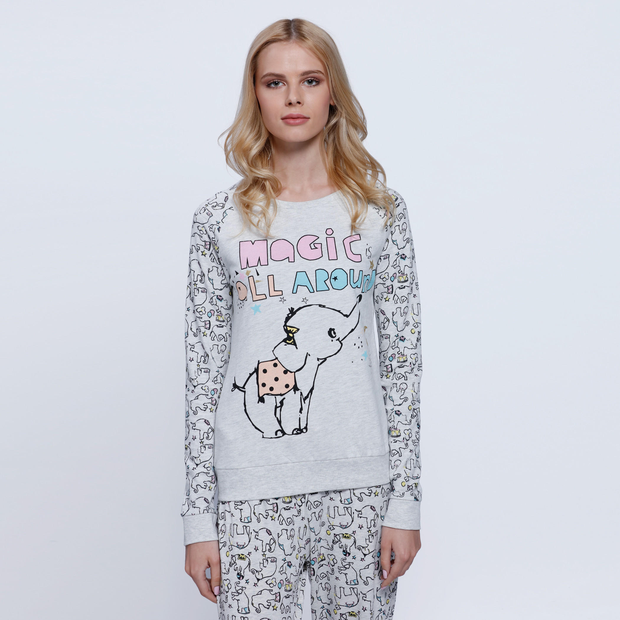 Printed Full Length Top with Round Neck-women-clothing-nightwear-pyjamas-tops-image-5