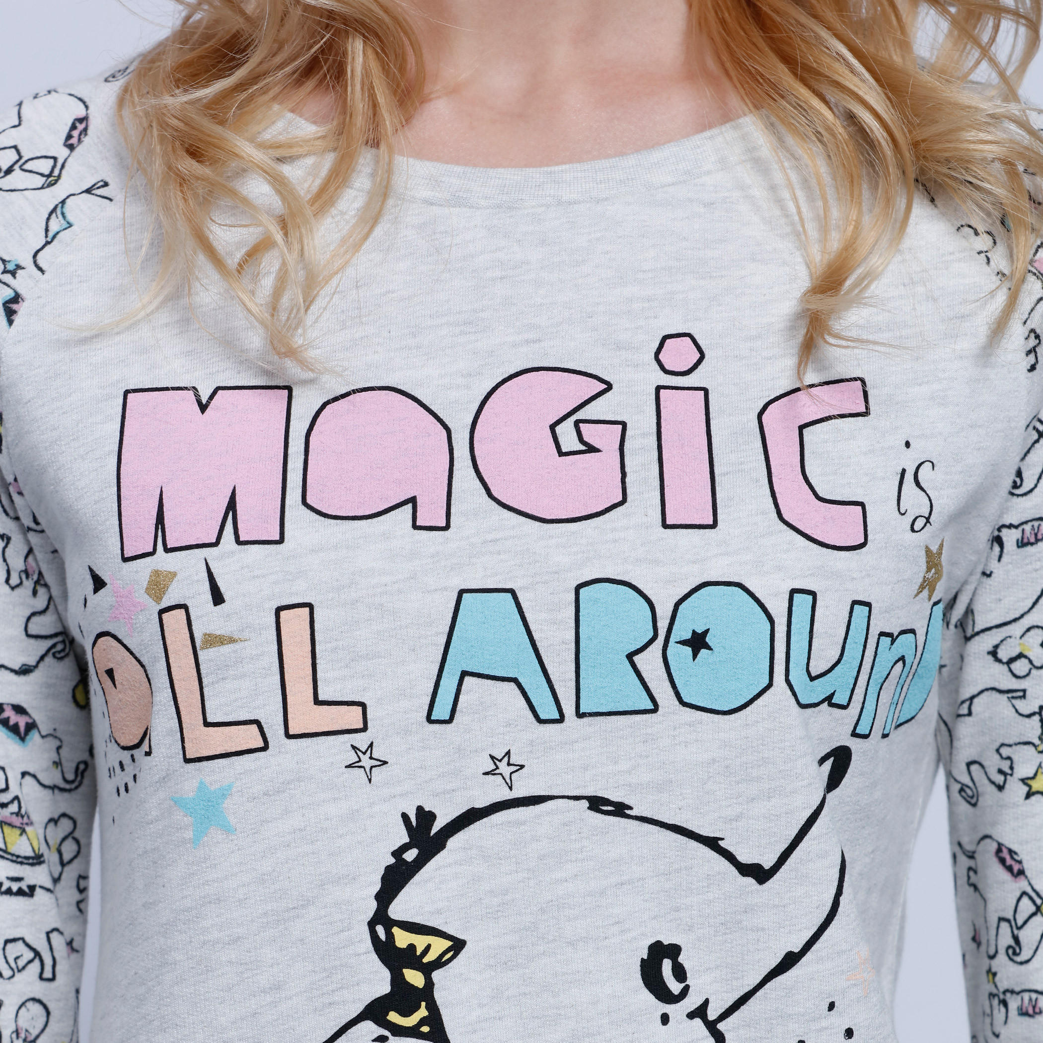 Printed Full Length Top with Round Neck-women-clothing-nightwear-pyjamas-tops-image-2