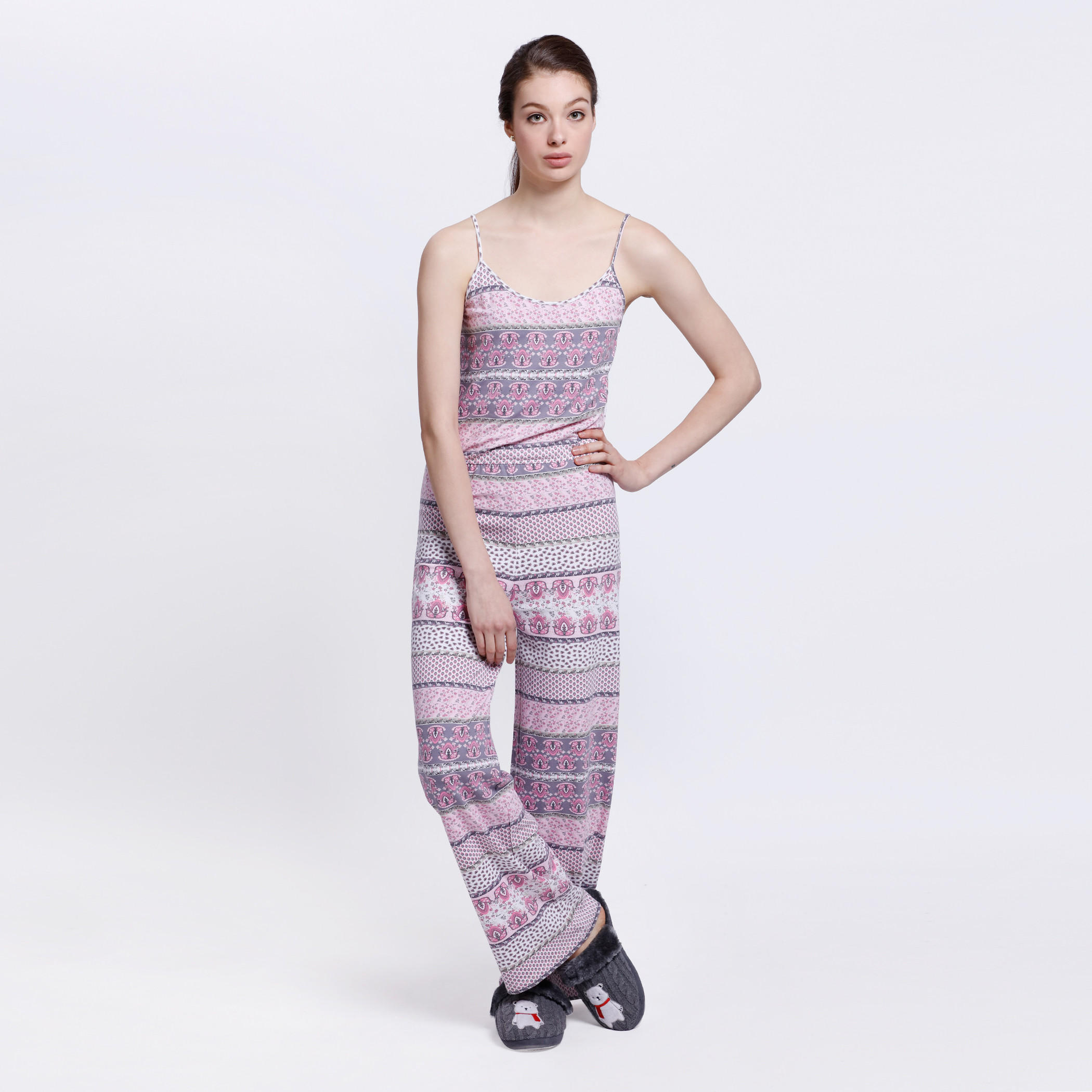 All Over Print Stringed Jumpsuit-women-clothing-nightwear-nighties-image-1