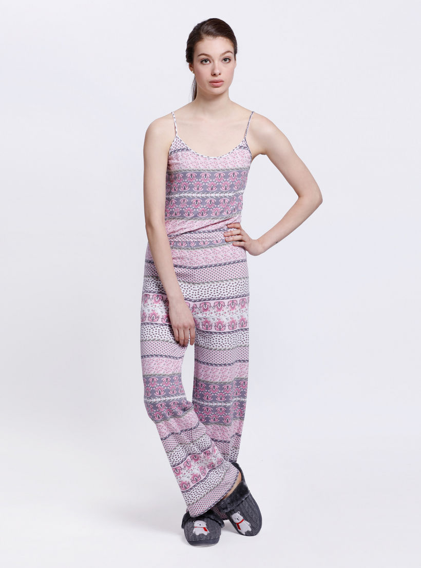 All Over Print Stringed Jumpsuit-women-clothing-nightwear-nighties-image-1