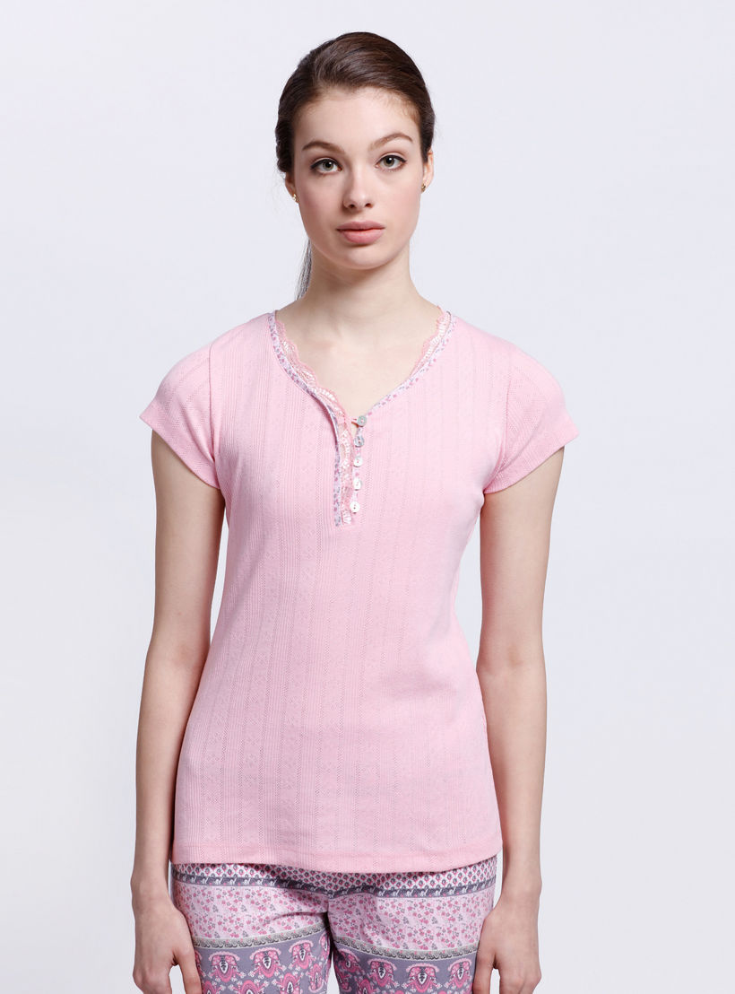 طقم بنطال بيجاما وتيشيرت بطبعات-women-clothing-nightwear-pyjamas-longsets-image-2
