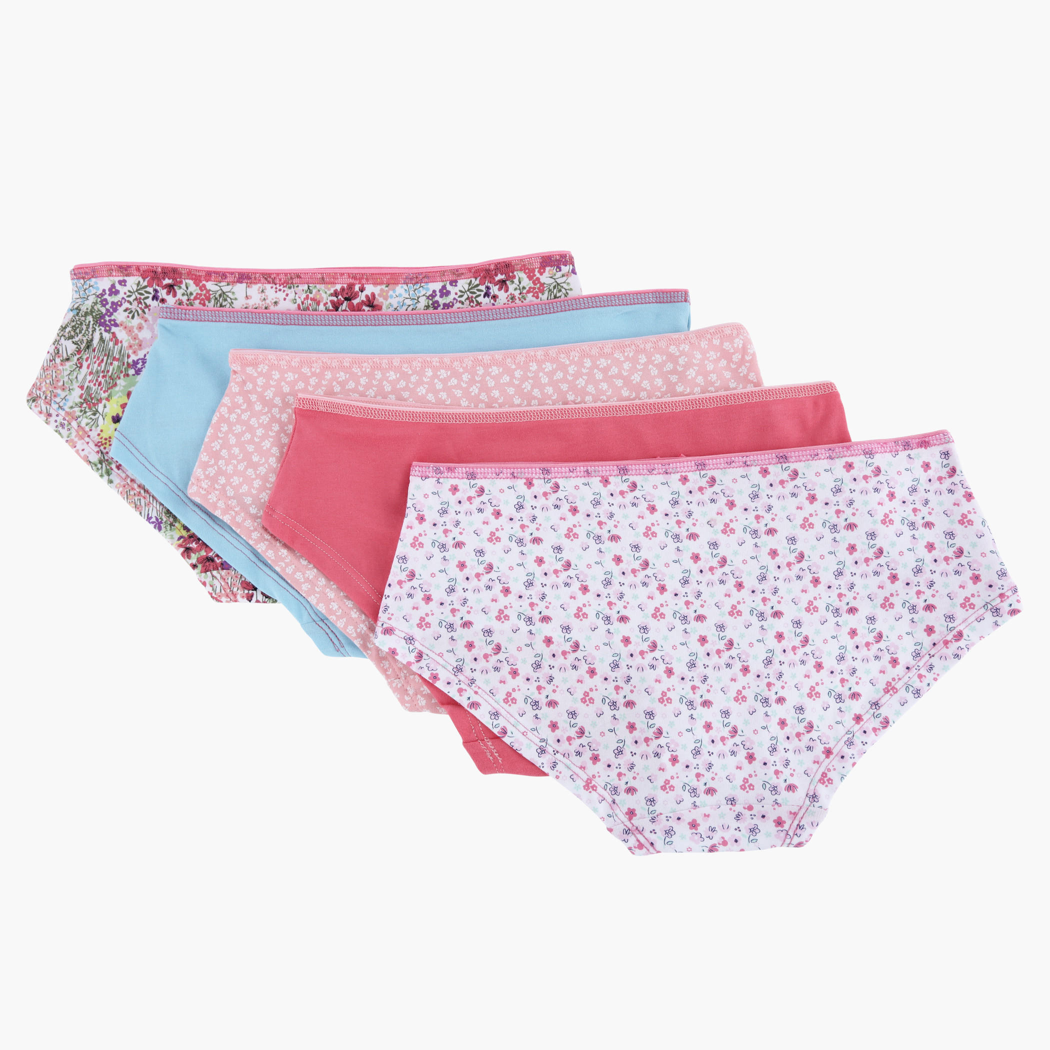 Briefs with Elasticised Waistband - Set of 5-women-clothing-lingerie-panties-image-2