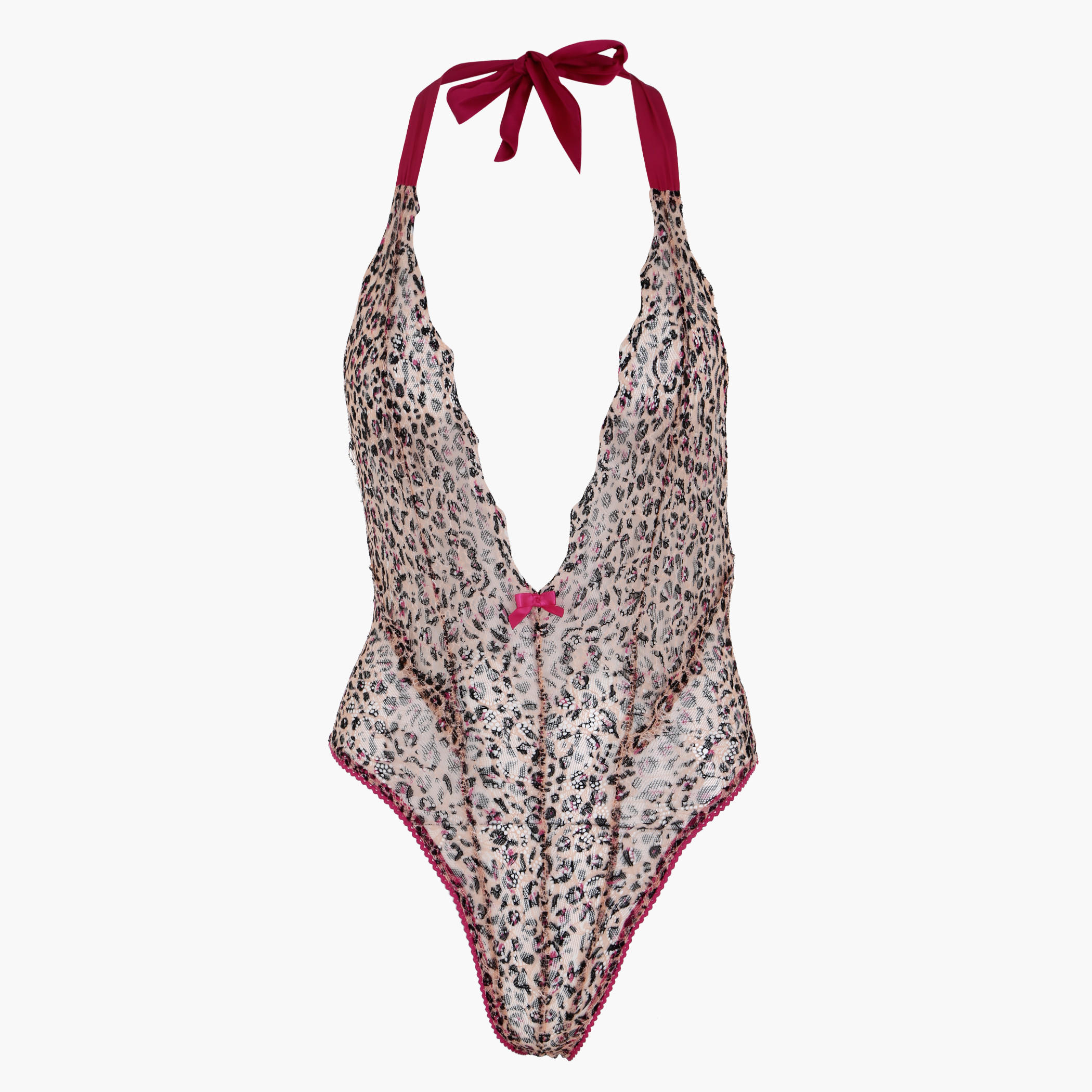 Printed Teddy Dress with Tie Up Neck-women-clothing-lingerie-babydollsandbodysuits-image-1