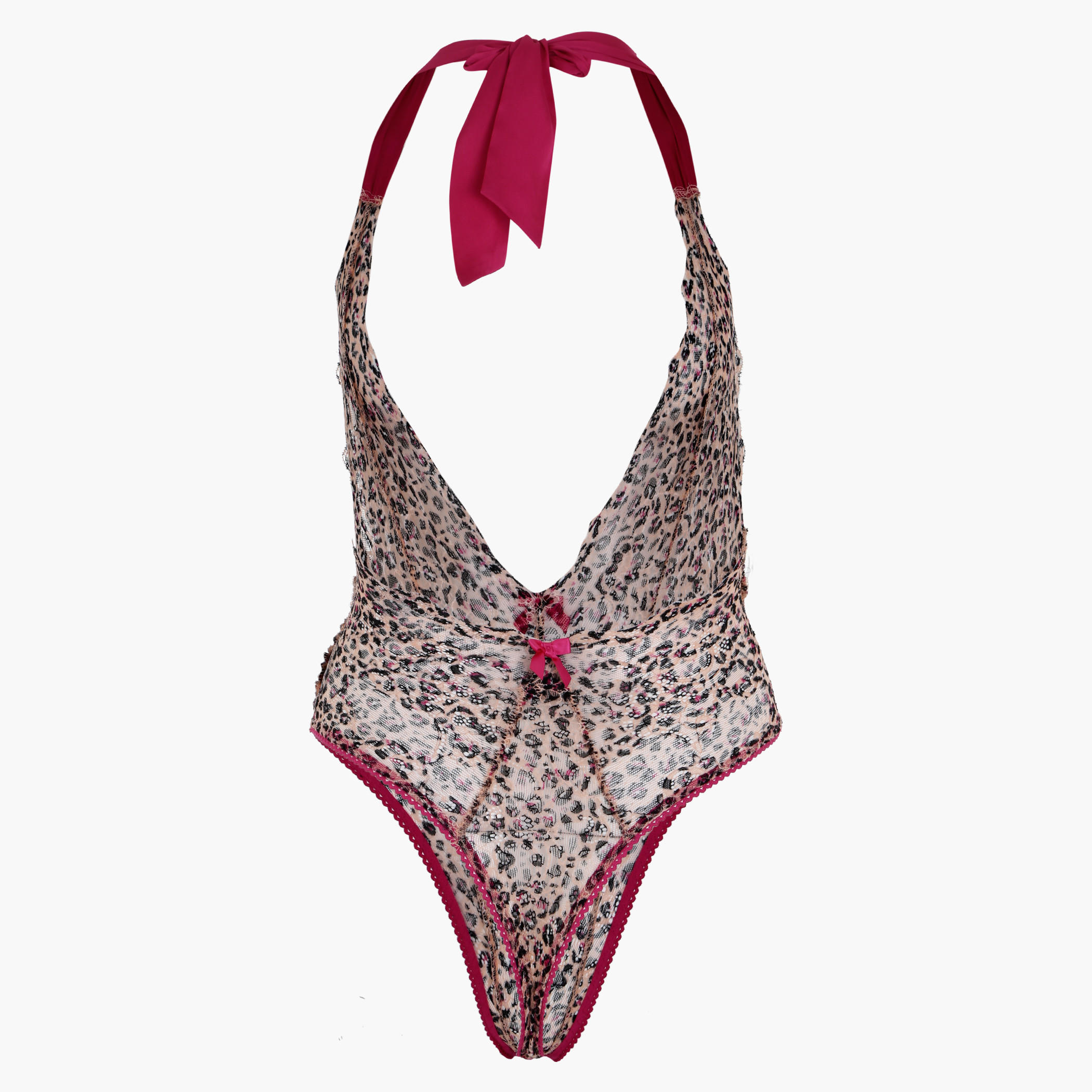 Printed Teddy Dress with Tie Up Neck-women-clothing-lingerie-babydollsandbodysuits-image-2