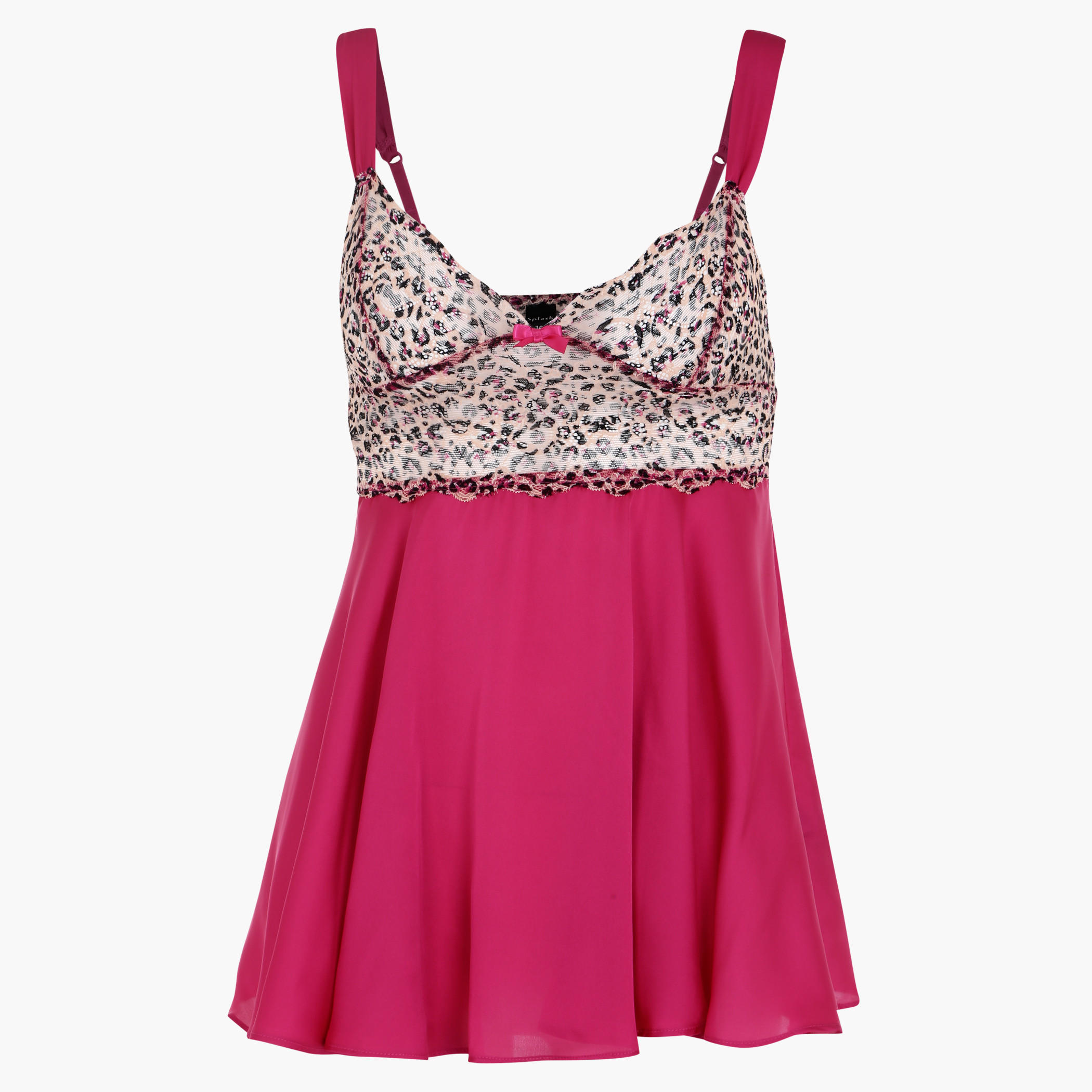 Printed Babydoll with Adjustable Straps-women-clothing-lingerie-babydollsandbodysuits-image-3