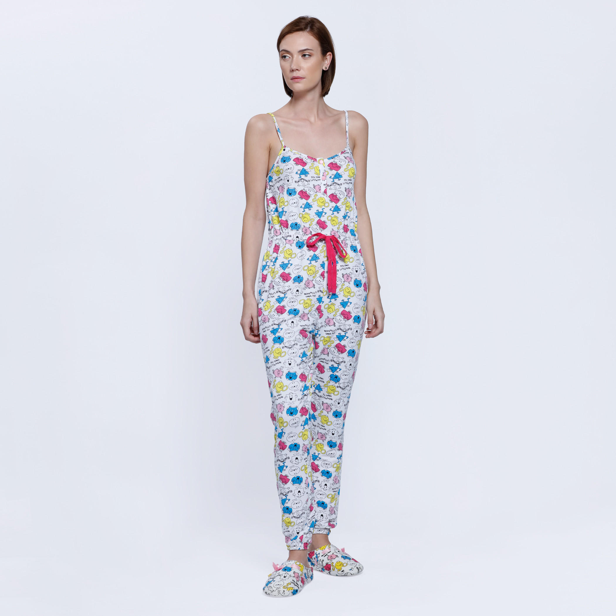 Printed Full Length Jumpsuit-women-clothing-nightwear-nighties-image-1