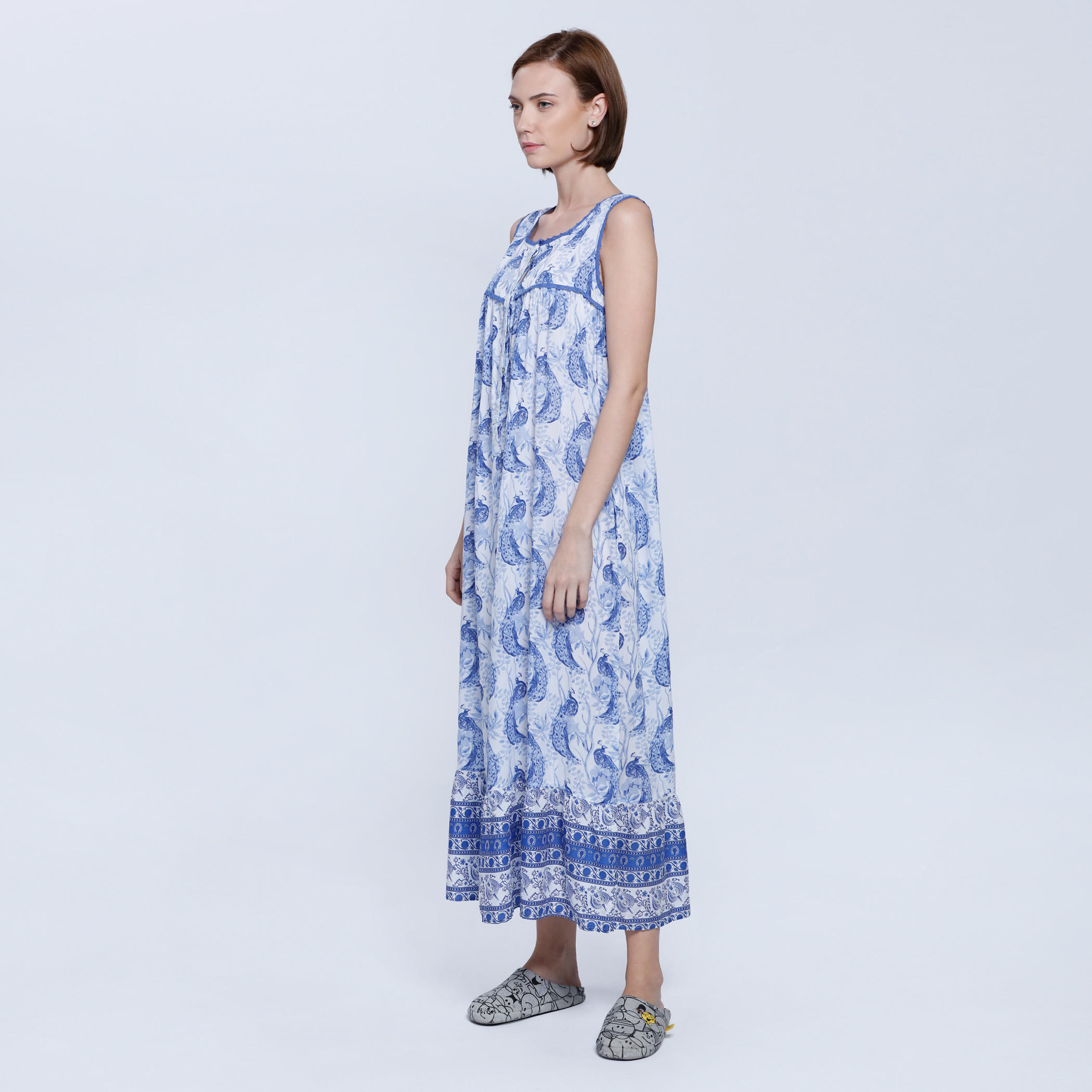 Printed Sleeveless Maxi Dress-women-clothing-nightwear-nighties-image-3