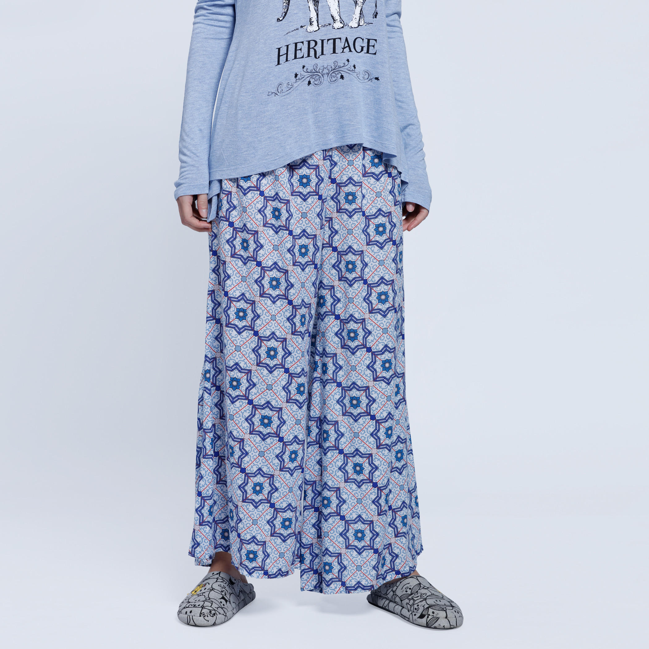 Printed Full Length Palazzo Pants-women-clothing-nightwear-pyjamas-bottoms-image-1