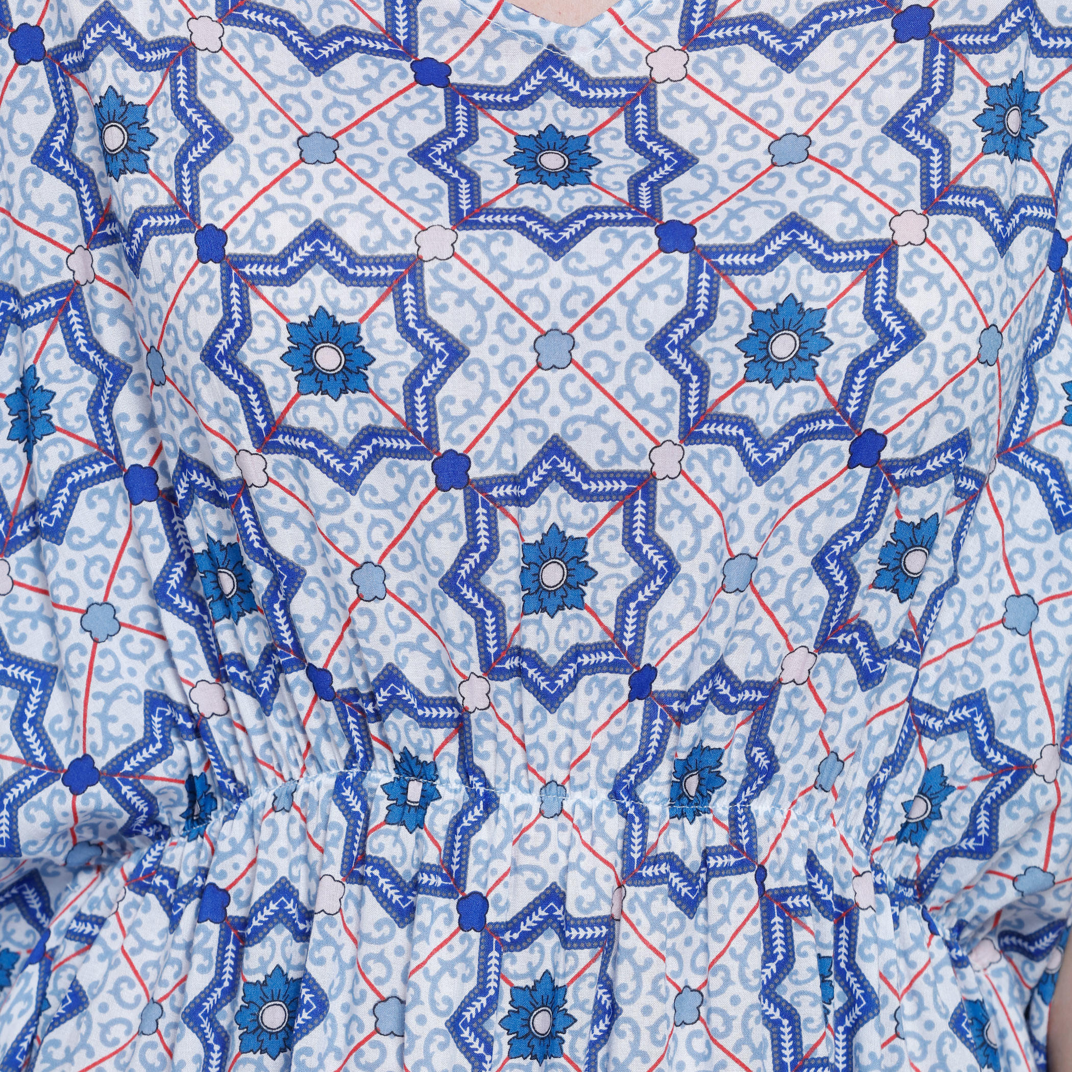 Printed V-Neck Kaftan Dress-women-clothing-nightwear-nighties-image-4