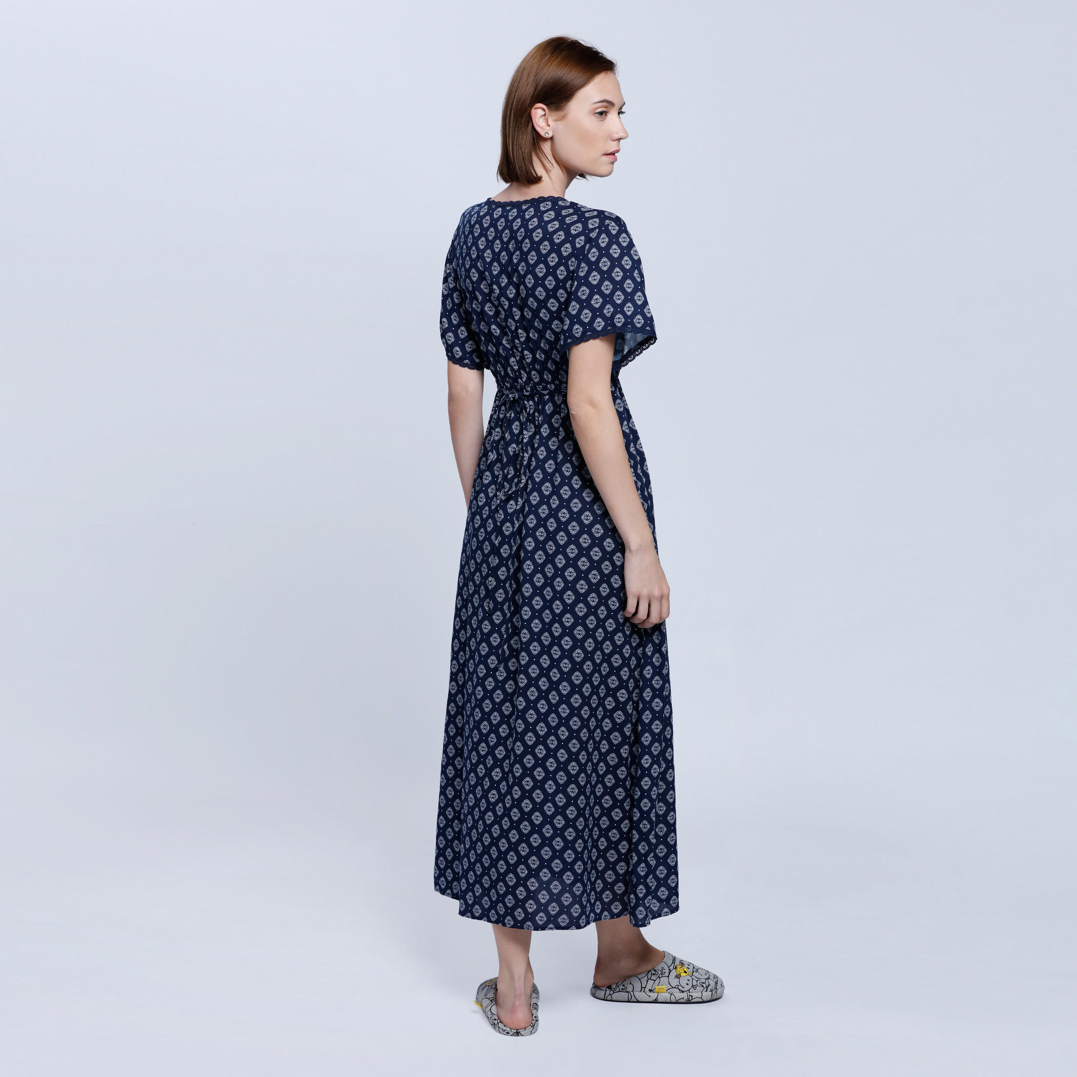 Printed V-Neck Maxi Dress-women-clothing-nightwear-nighties-image-2