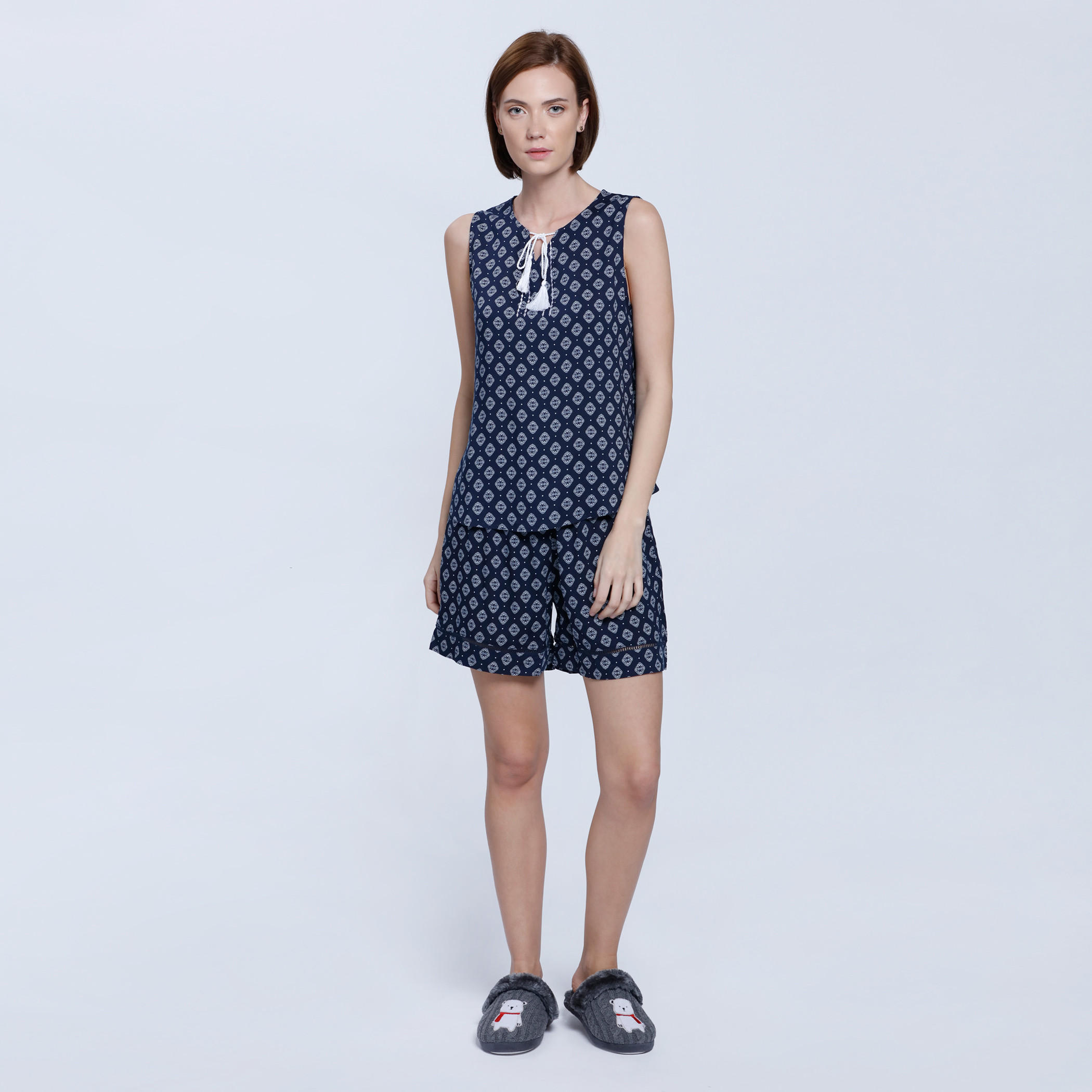 Printed Sleeveless Top and Shorts Set-women-clothing-nightwear-pyjamas-longsets-image-1