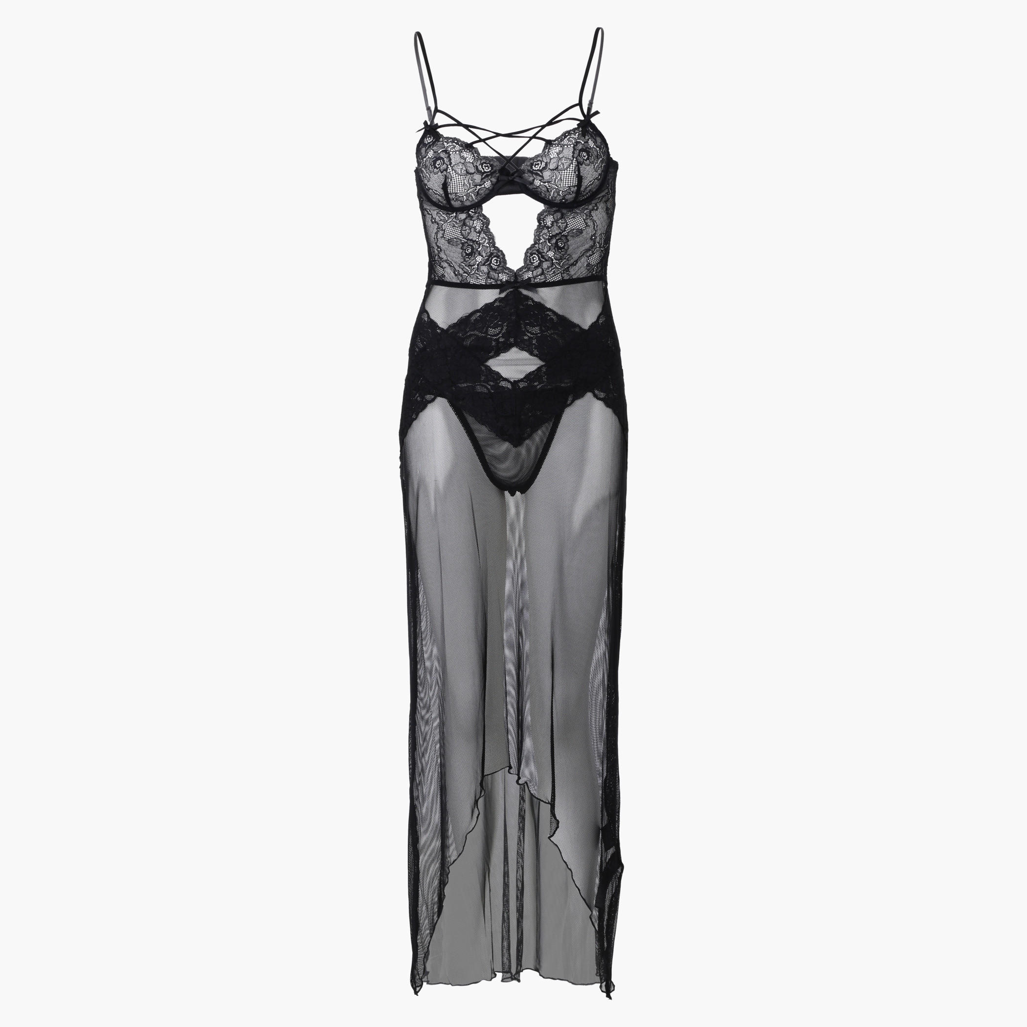 Sleeveless Babydoll with Lace Detail-women-clothing-lingerie-babydollsandbodysuits-image-1