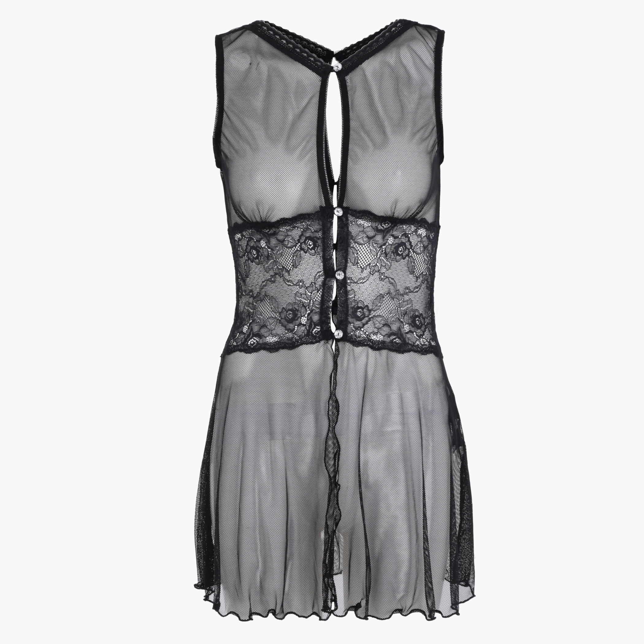 Babydoll with Lace Detail and Spaghetti Straps-women-clothing-lingerie-babydollsandbodysuits-image-3