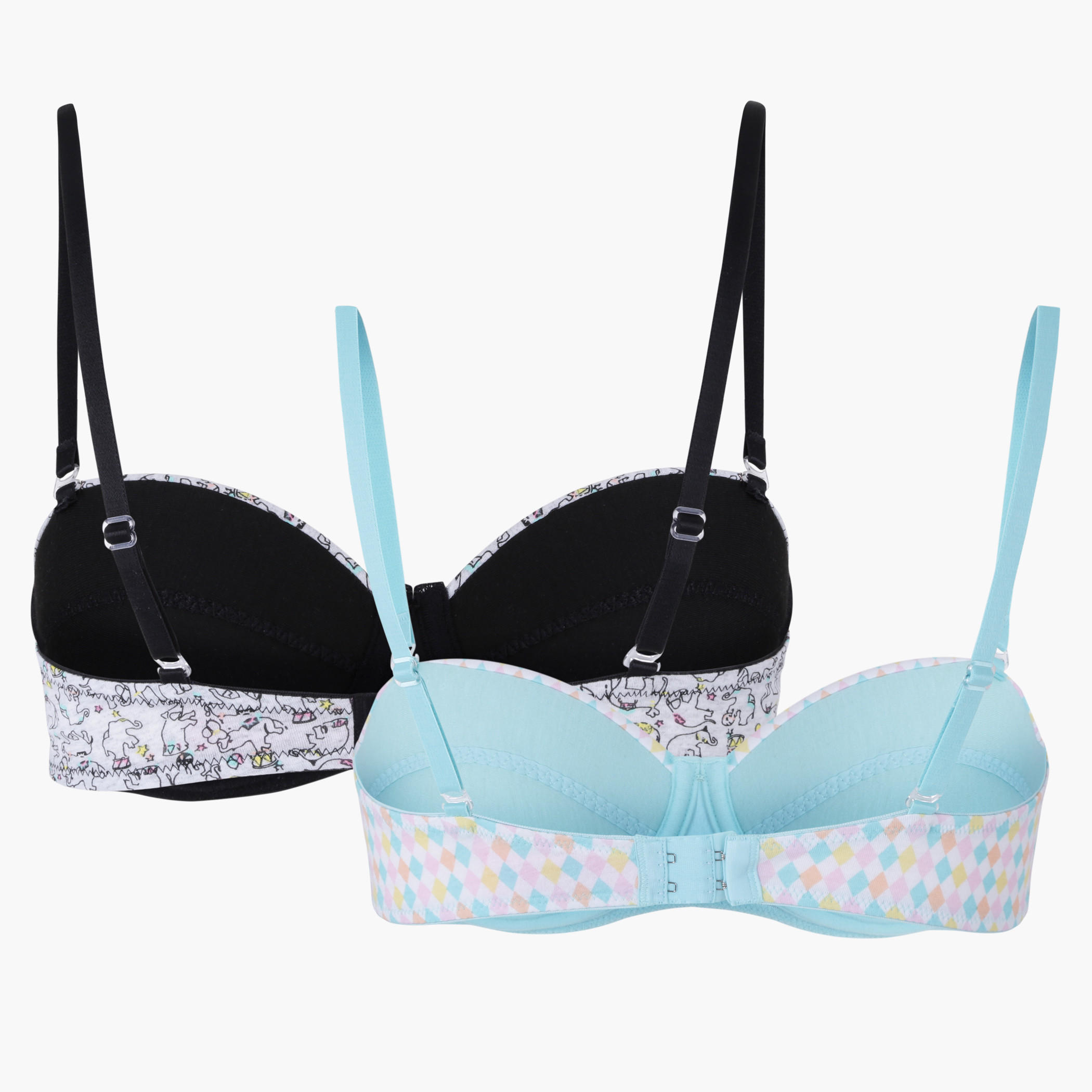 Printed Padded Bra with Adjustable Straps - Set of 2-women-clothing-lingerie-bras-image-1