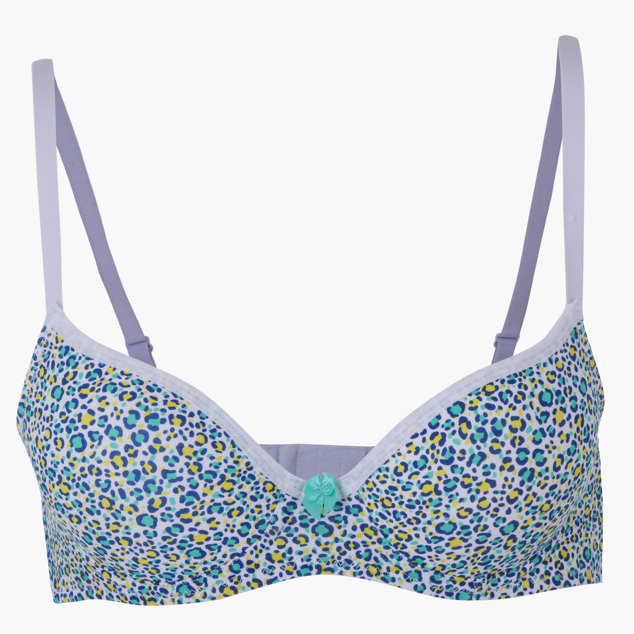 Padded Bra with Adjustable Straps and Bow Applique-women-clothing-lingerie-bras-image-1