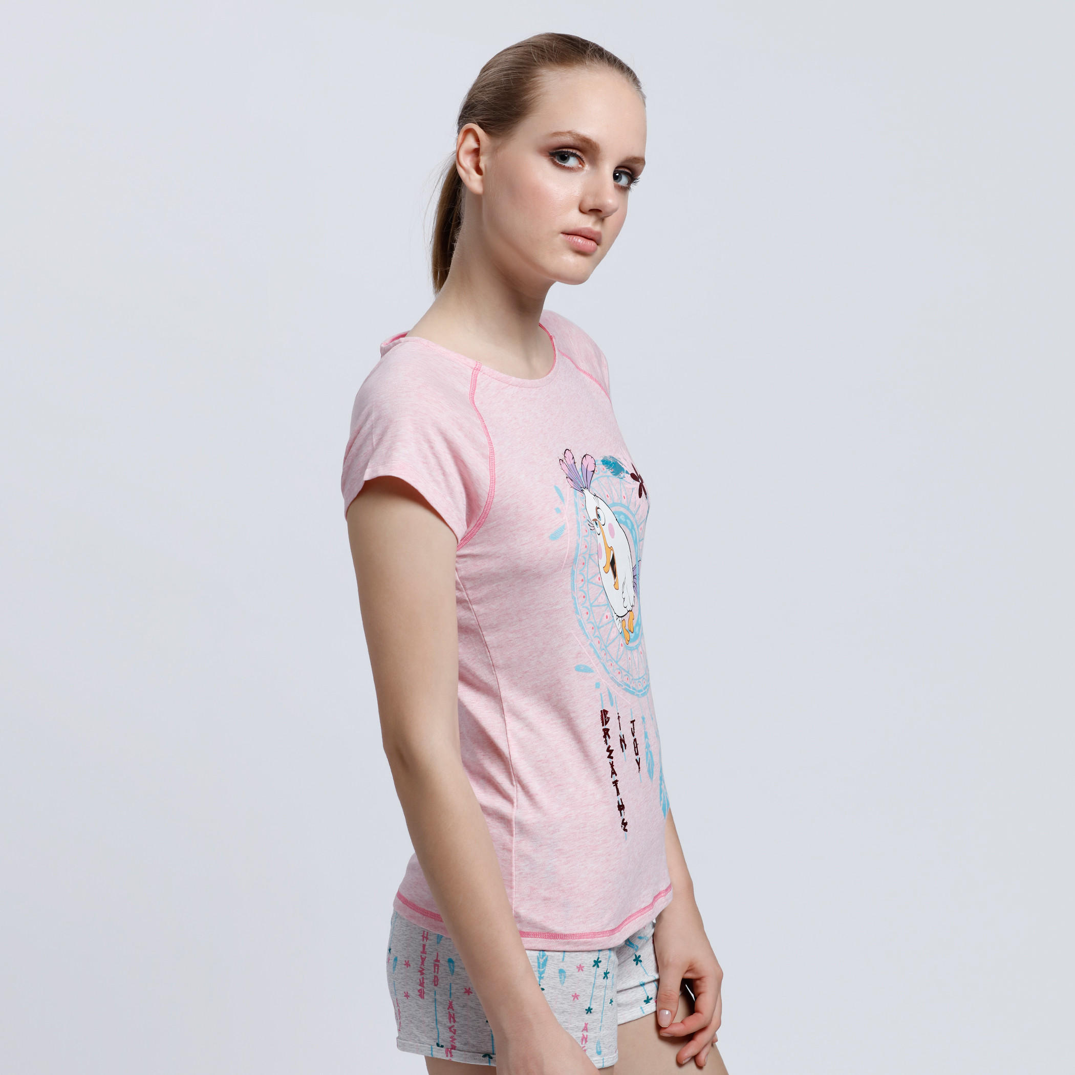Printed T-Shirt and Shorts Set-women-clothing-nightwear-pyjamas-longsets-image-3