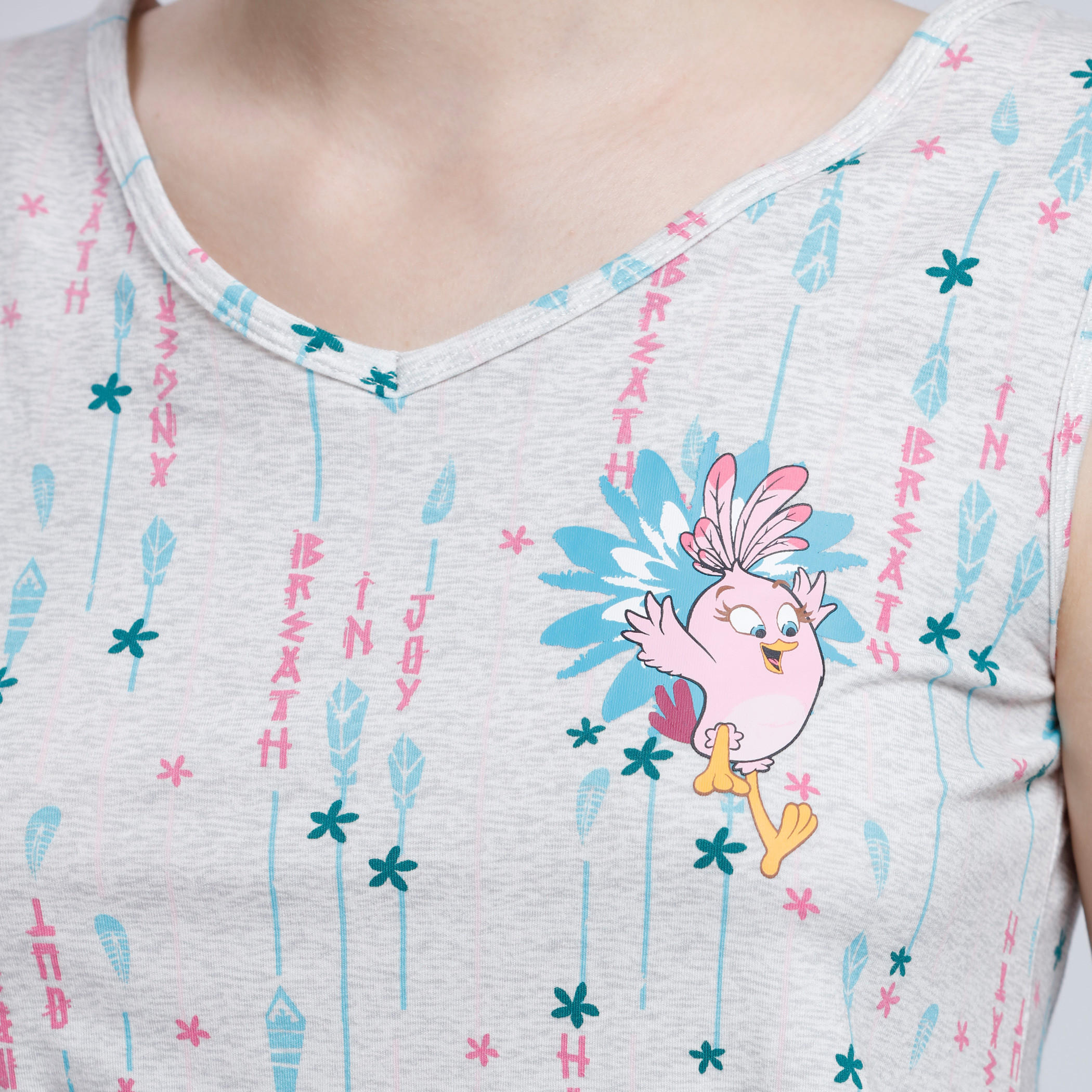 Printed Short Dress with V-Neck-women-clothing-nightwear-nighties-image-2