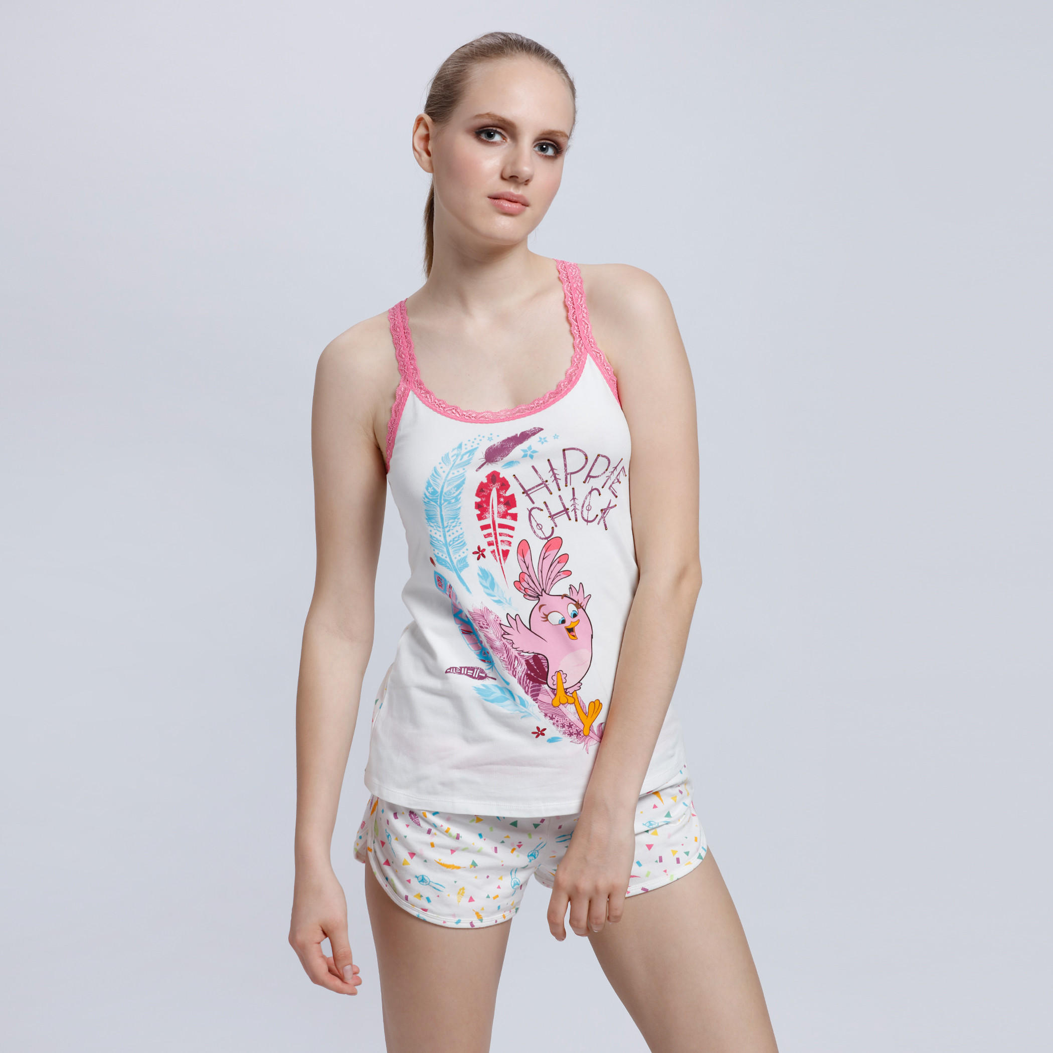 Printed Sleeveless Top and Shorts Set-women-clothing-nightwear-pyjamas-longsets-image-1