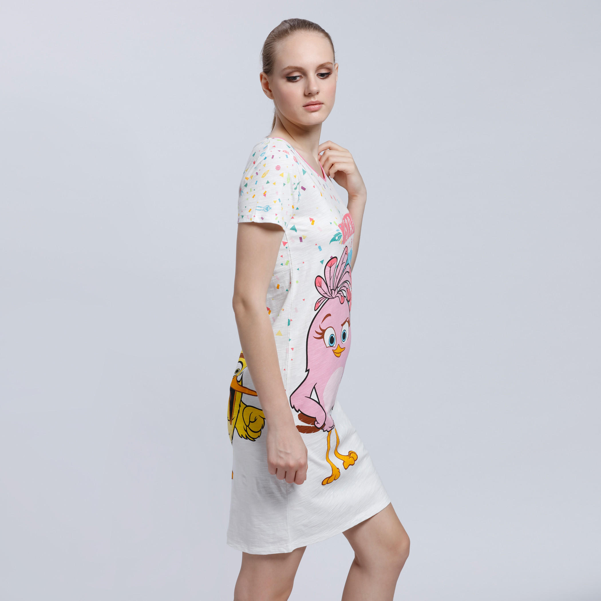 Printed Short Sleeves Sleep Shirt-women-clothing-nightwear-pyjamas-tops-image-3
