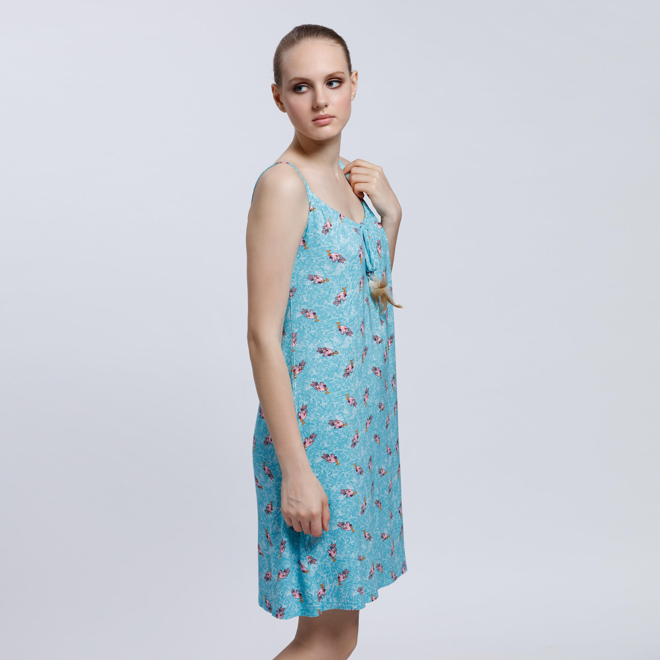 Printed Sleeveless Night Dress-women-clothing-nightwear-nighties-image-3