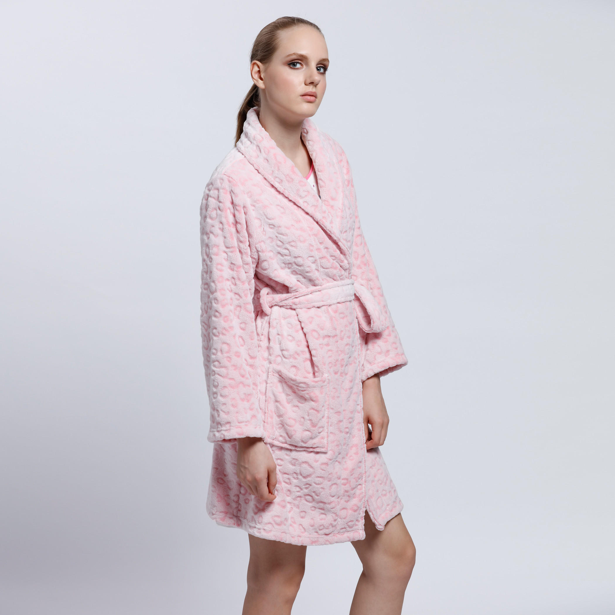 Textured Robe with Long Sleeves and Tie Up-women-clothing-nightwear-robes-image-3