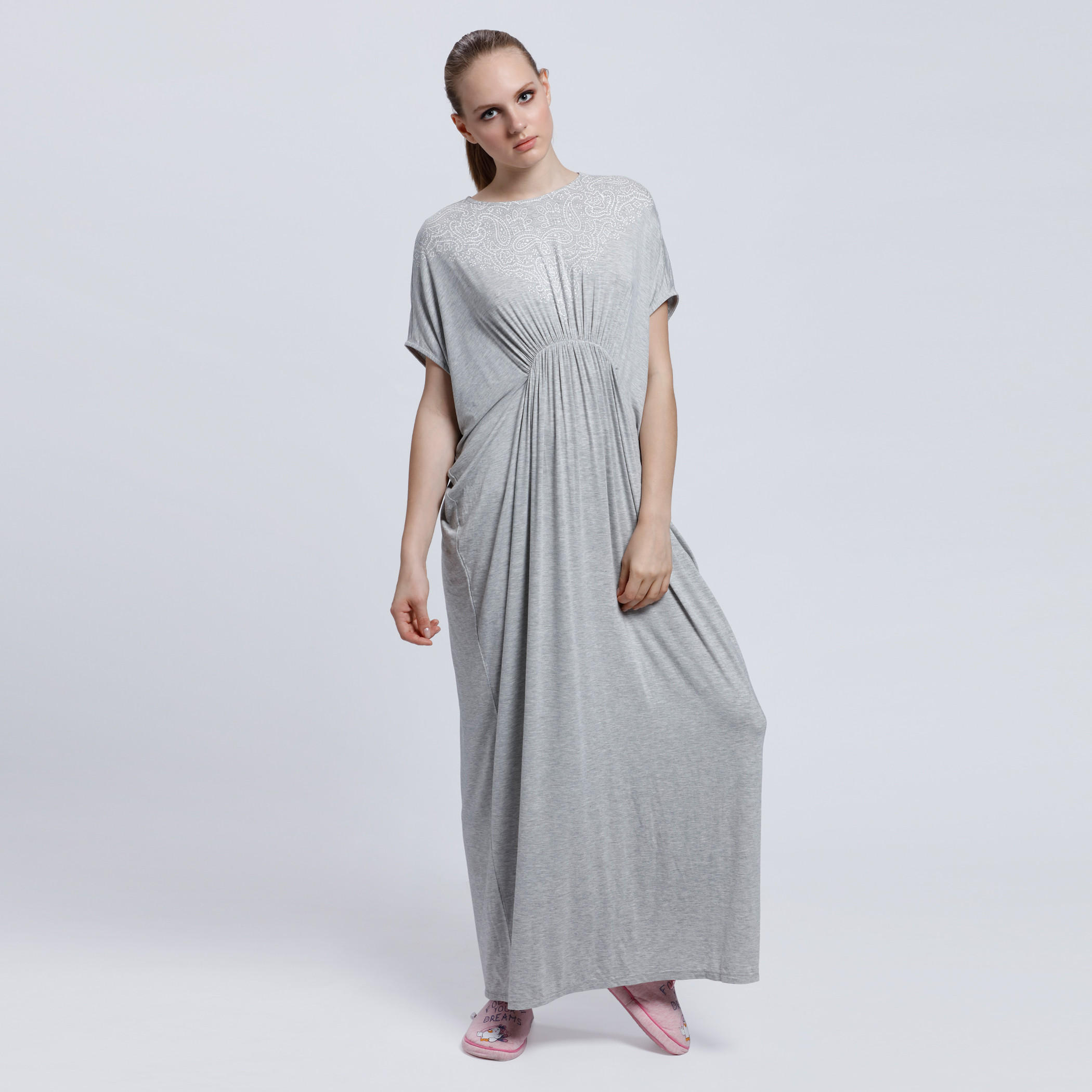 Kaftan Maxi Dress with Round Neck-women-clothing-nightwear-nighties-image-1