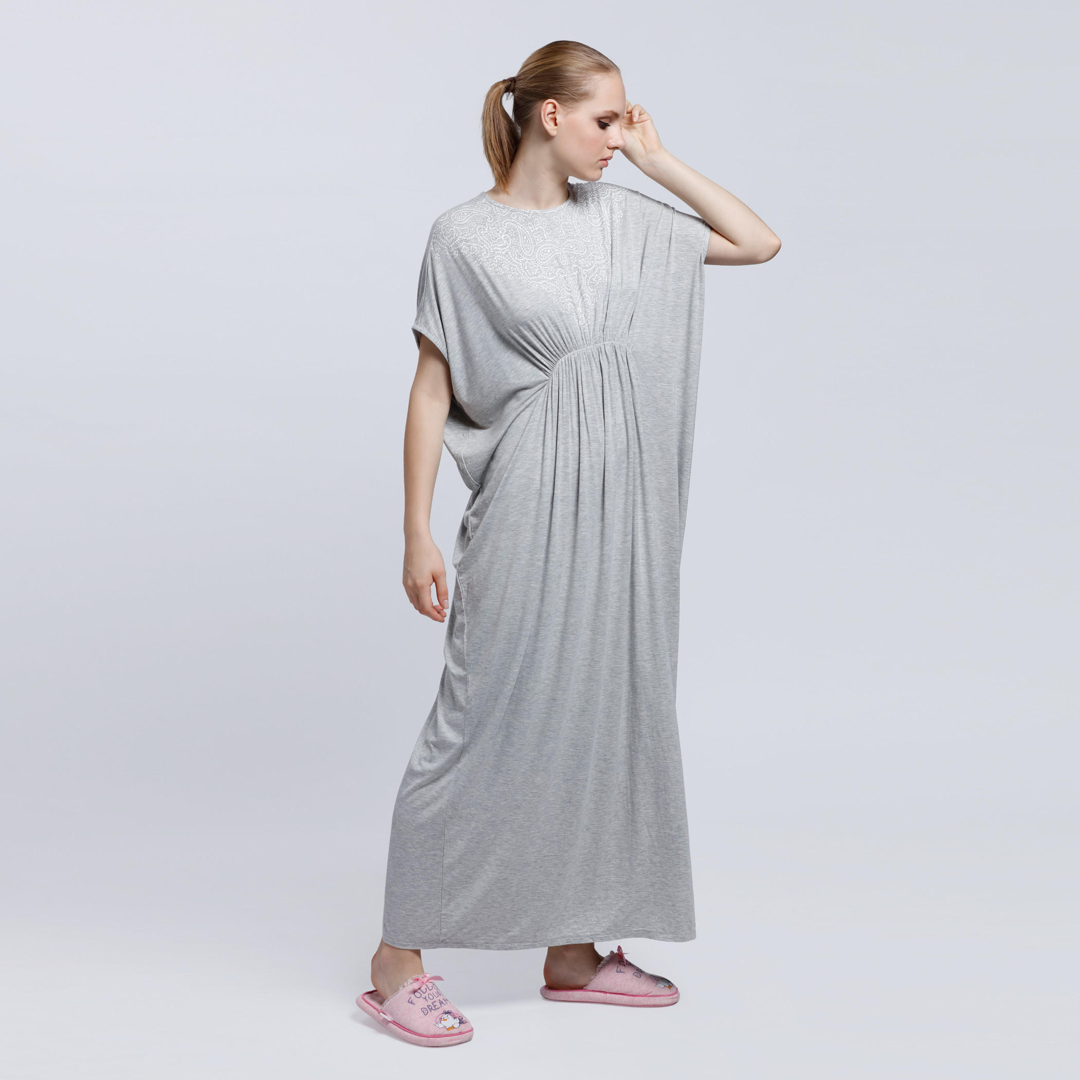 Kaftan Maxi Dress with Round Neck-women-clothing-nightwear-nighties-image-3