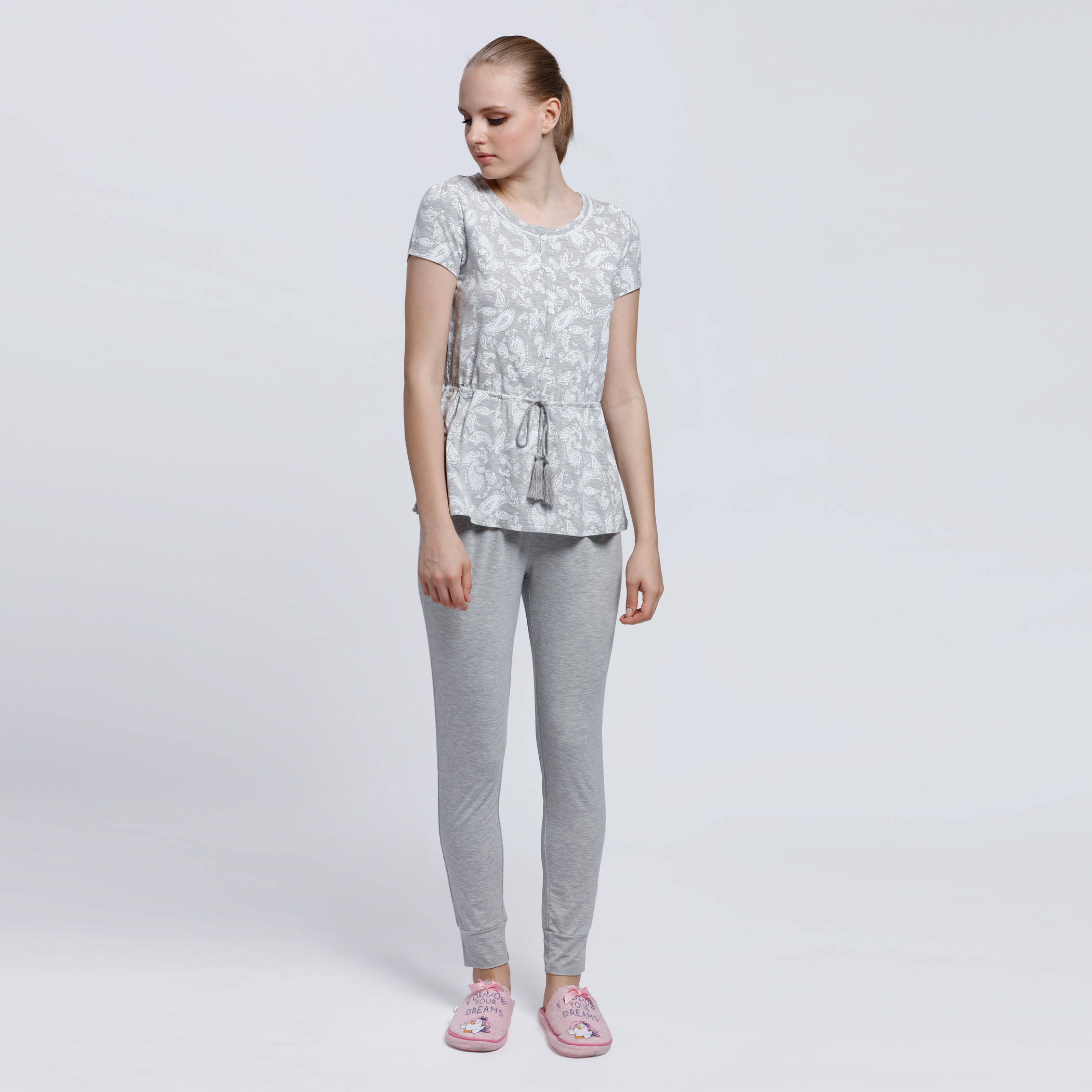 Printed T-Shirt and Pajama Set-women-clothing-nightwear-pyjamas-longsets-image-1