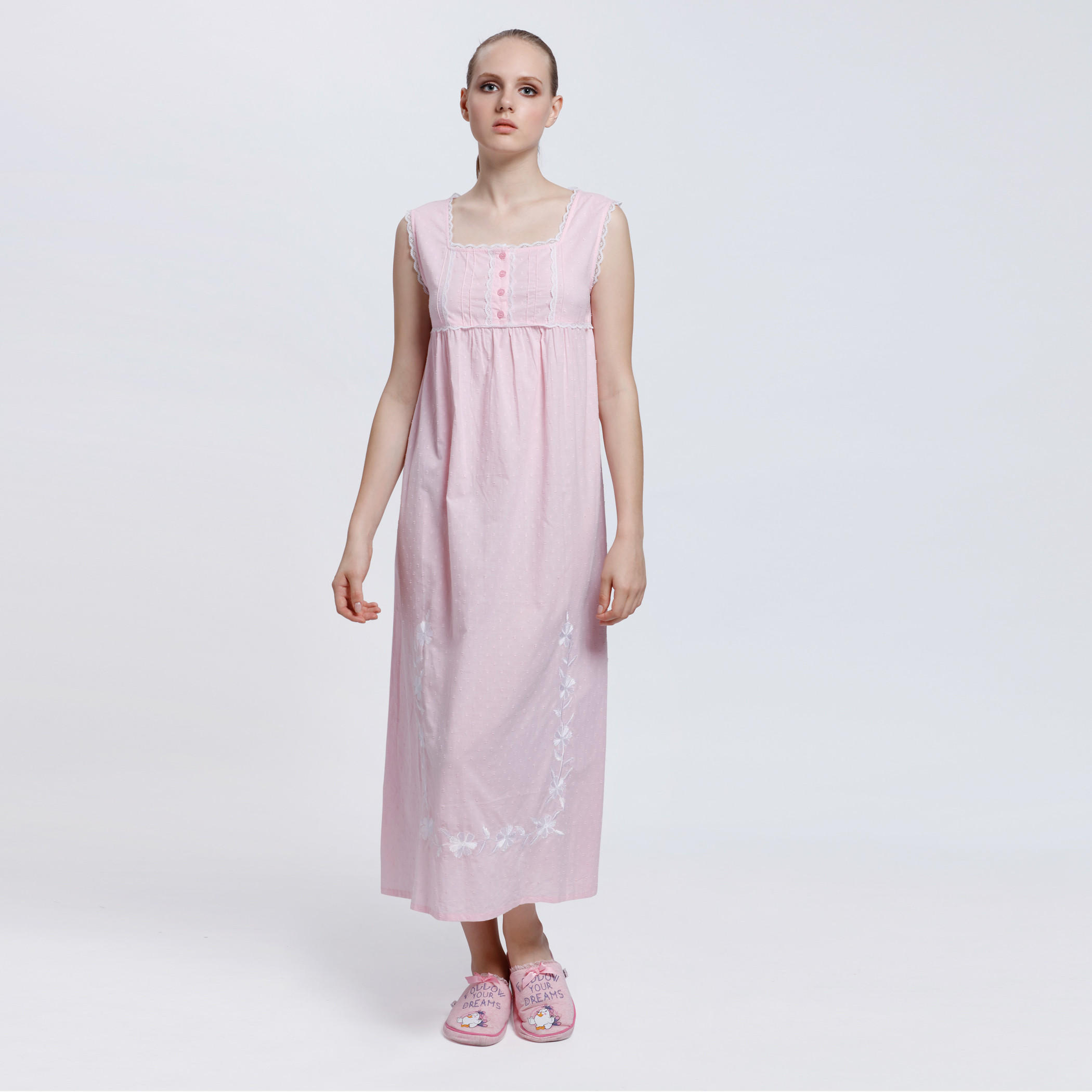 Sleeveless Long Night Dress-women-clothing-nightwear-nighties-image-1
