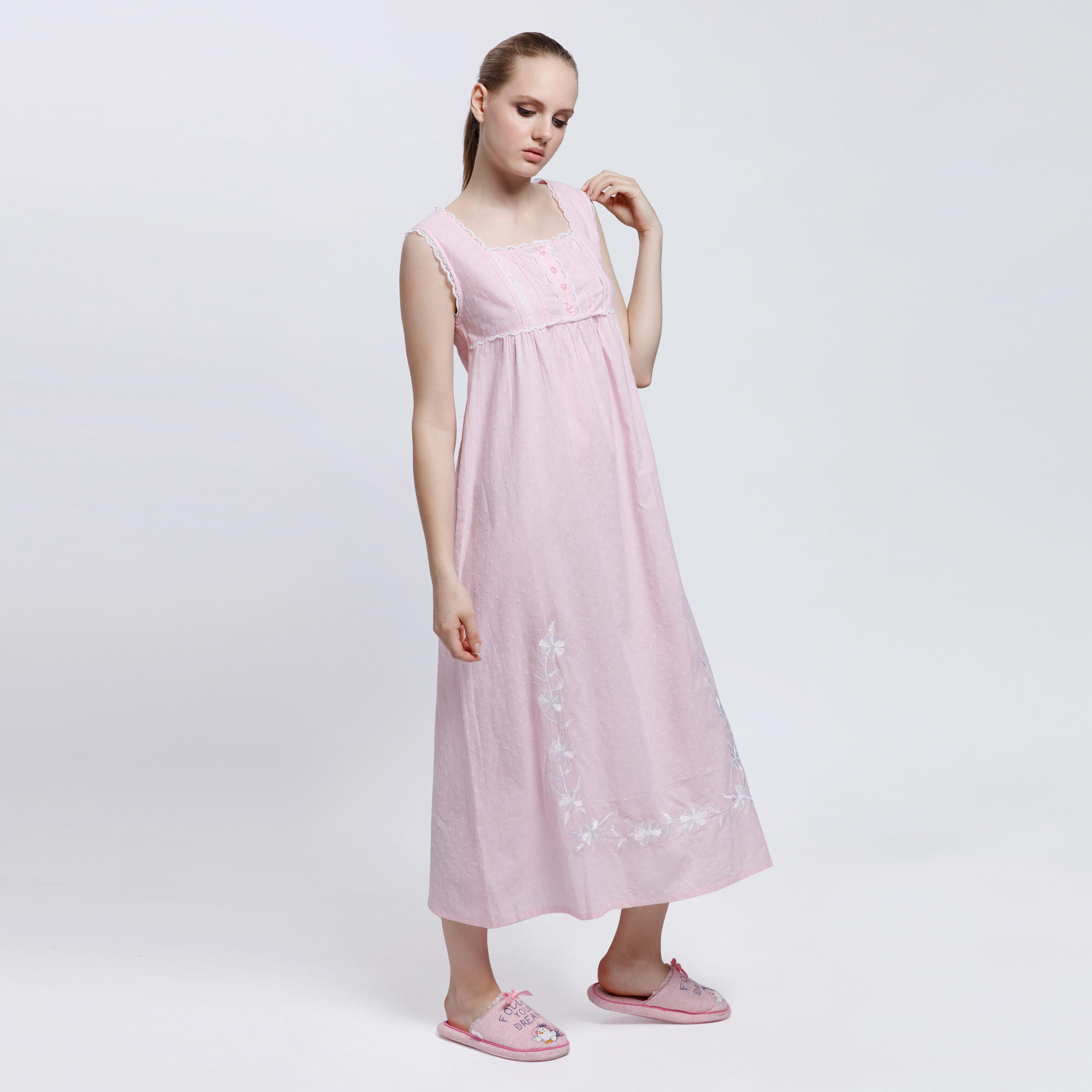 Sleeveless Long Night Dress-women-clothing-nightwear-nighties-image-3