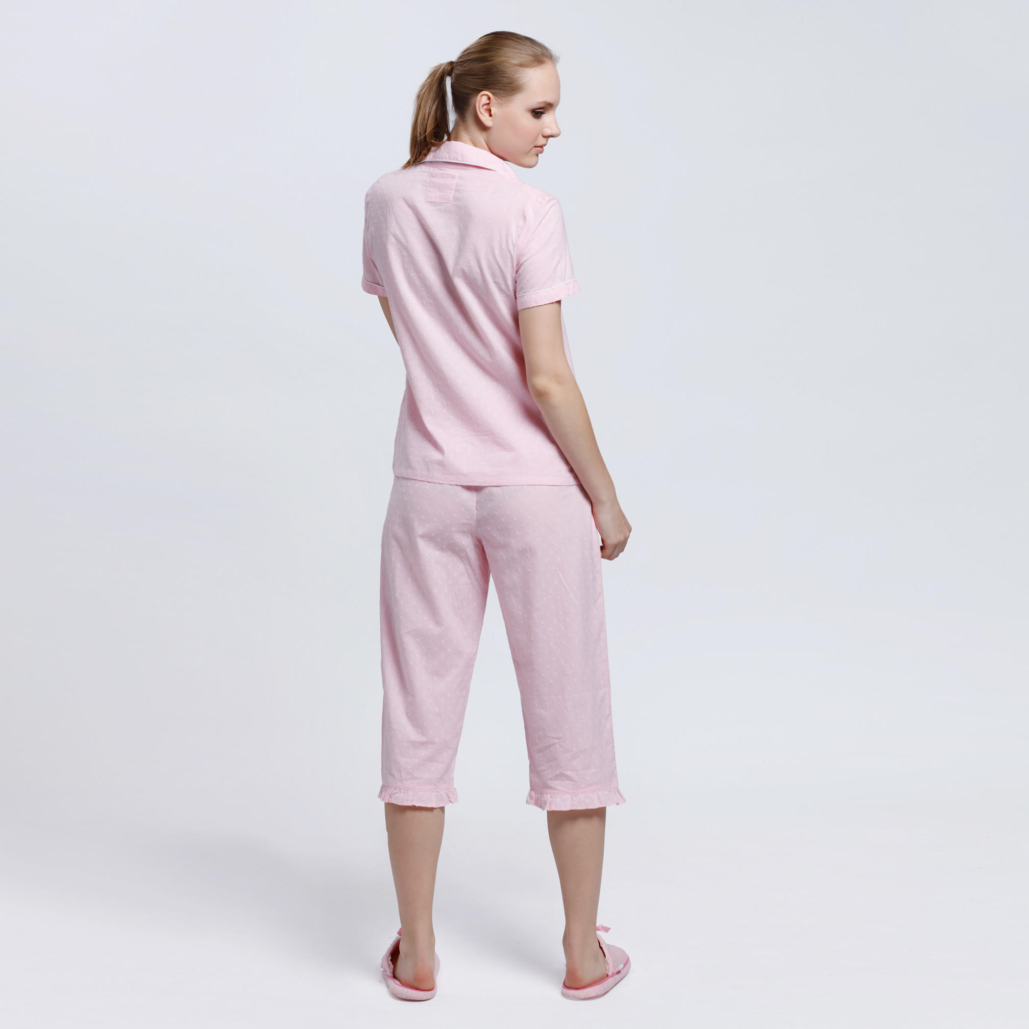 Short Sleeves Shirt and Capri Set-women-clothing-nightwear-pyjamas-longsets-image-2