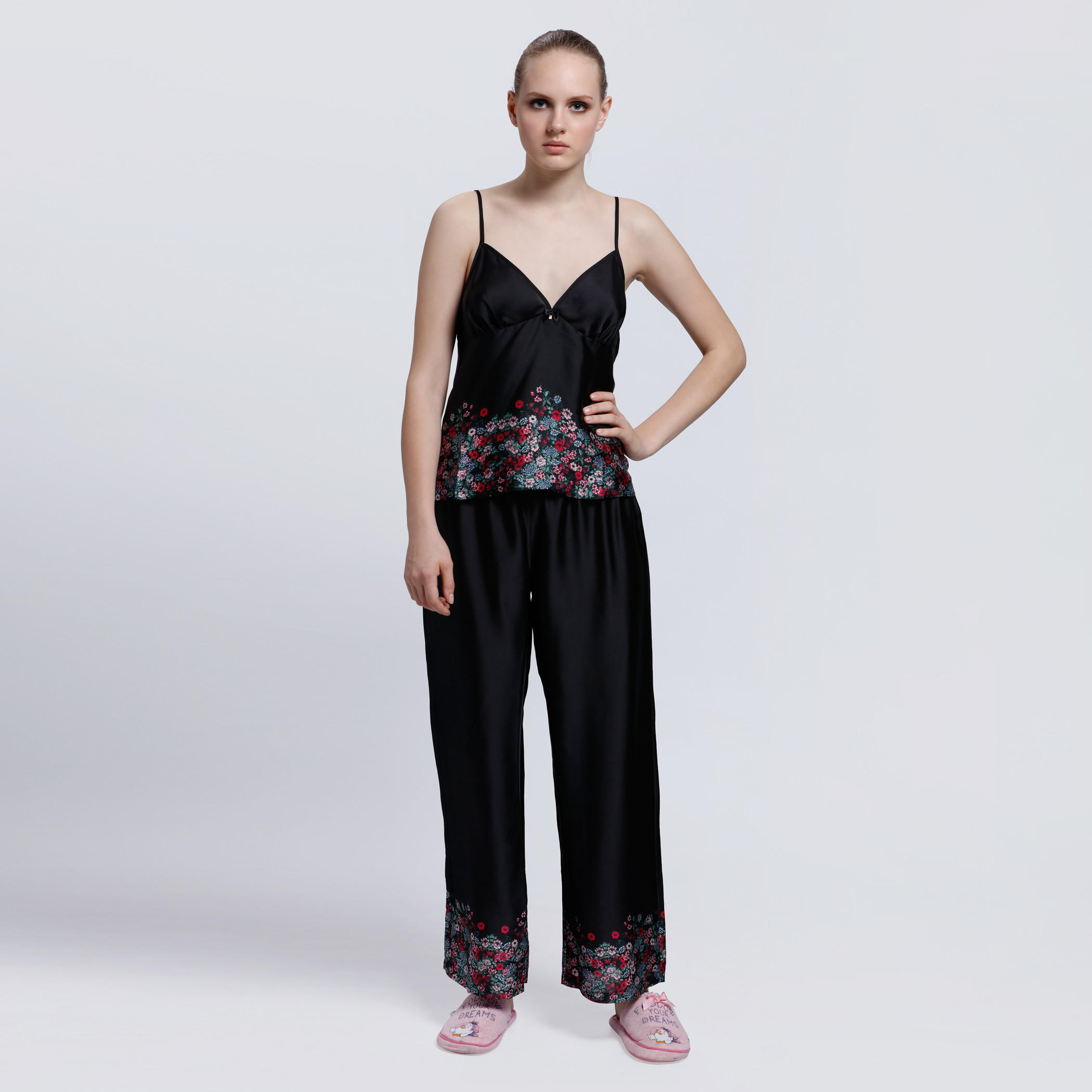 Spaghetti Straps Printed Top and Pajama Set-women-clothing-nightwear-pyjamas-longsets-image-1
