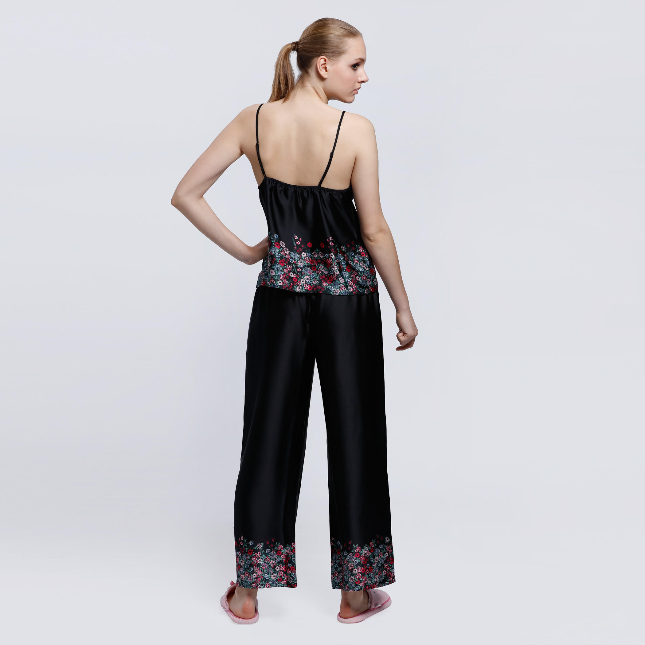 Spaghetti Straps Printed Top and Pajama Set-women-clothing-nightwear-pyjamas-longsets-image-2