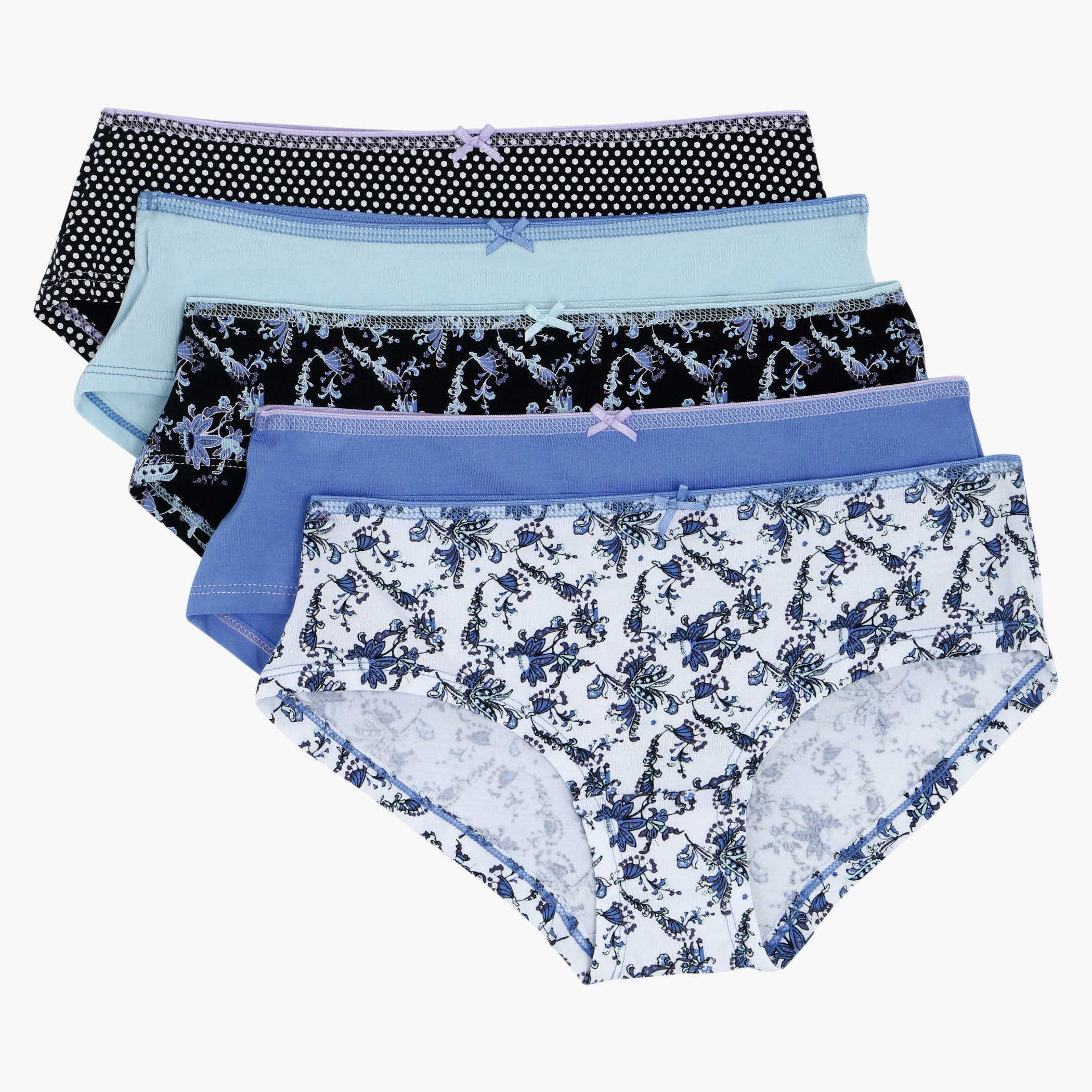 Briefs with Elasticised Waistband - Set of 5-women-clothing-lingerie-panties-image-1