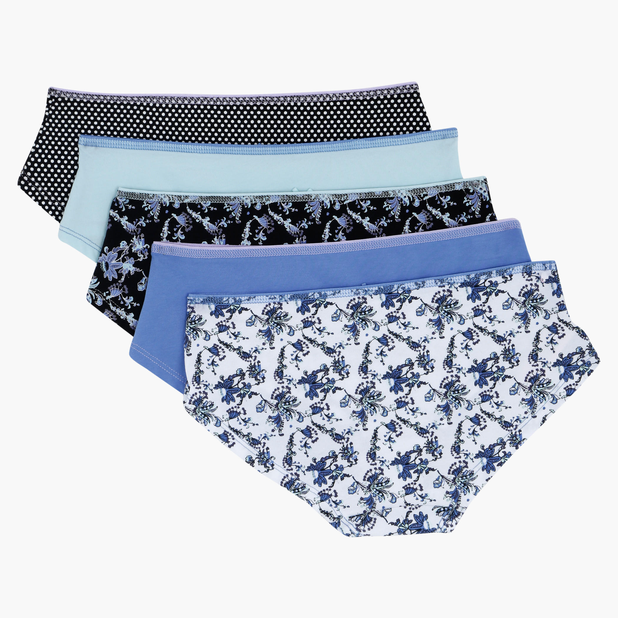 Briefs with Elasticised Waistband - Set of 5-women-clothing-lingerie-panties-image-2