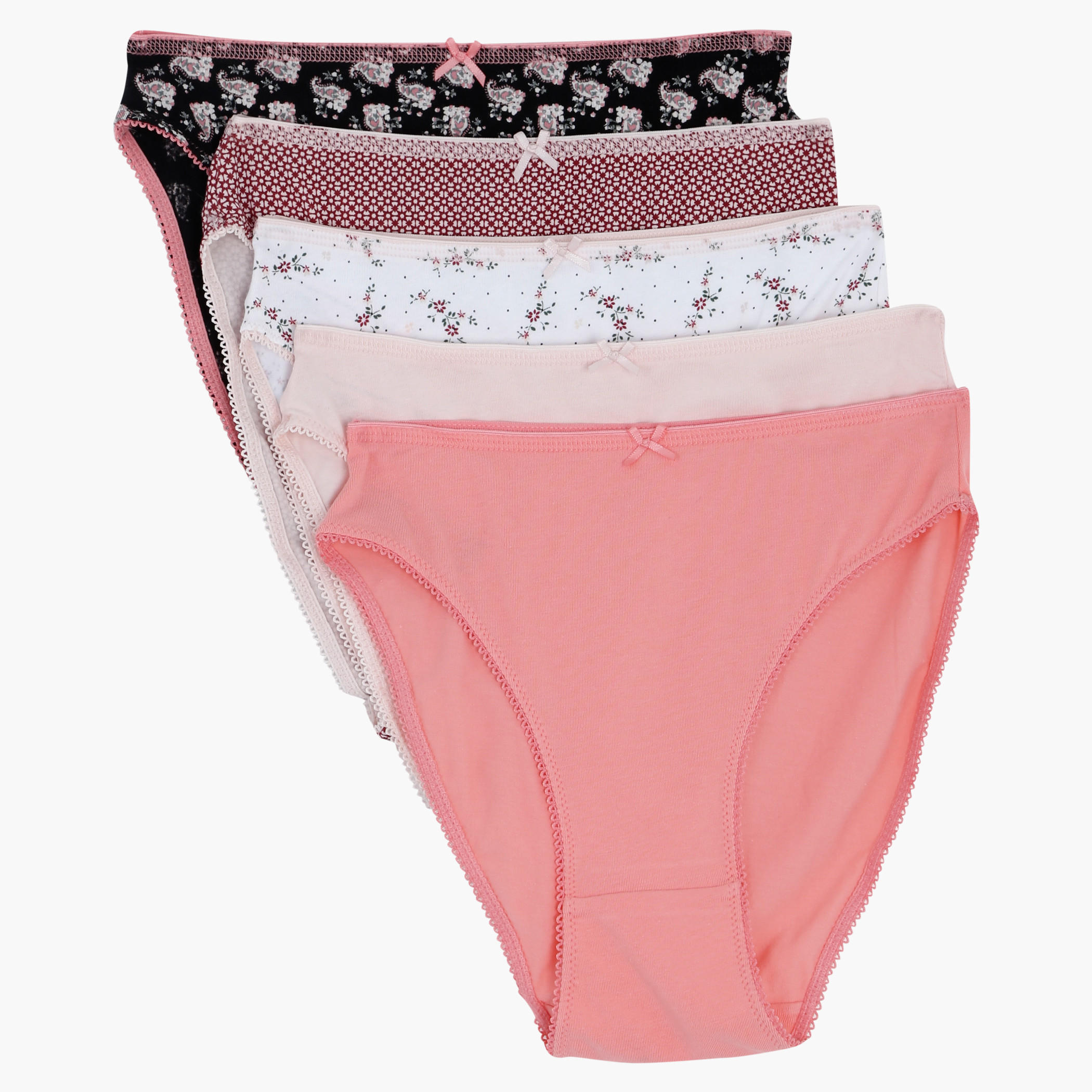 Bikini Briefs with Elasticised Waistband - Set of 5-women-clothing-lingerie-panties-image-1