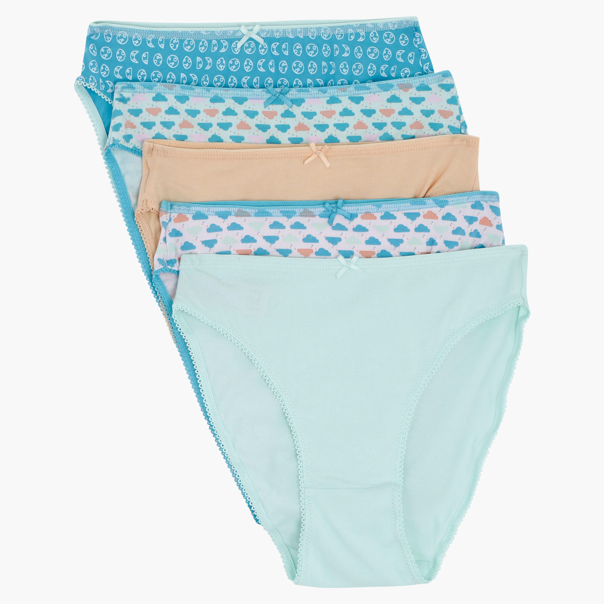 Bikini Briefs with Elasticised Waistband - Set of 5-women-clothing-lingerie-panties-image-1