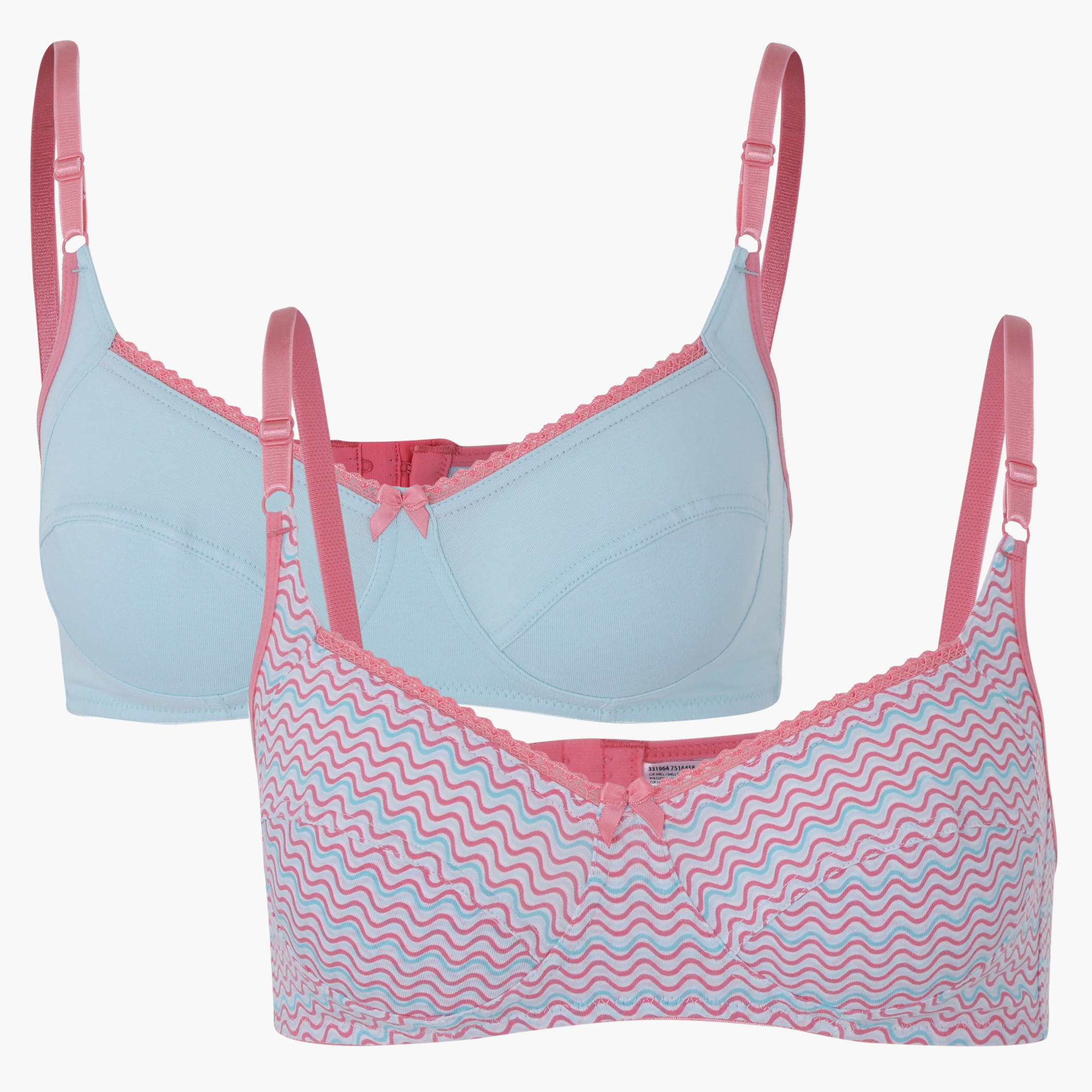 Bra with Lace Trim and Adjustable Straps - Set of 2-women-clothing-lingerie-bras-image-1