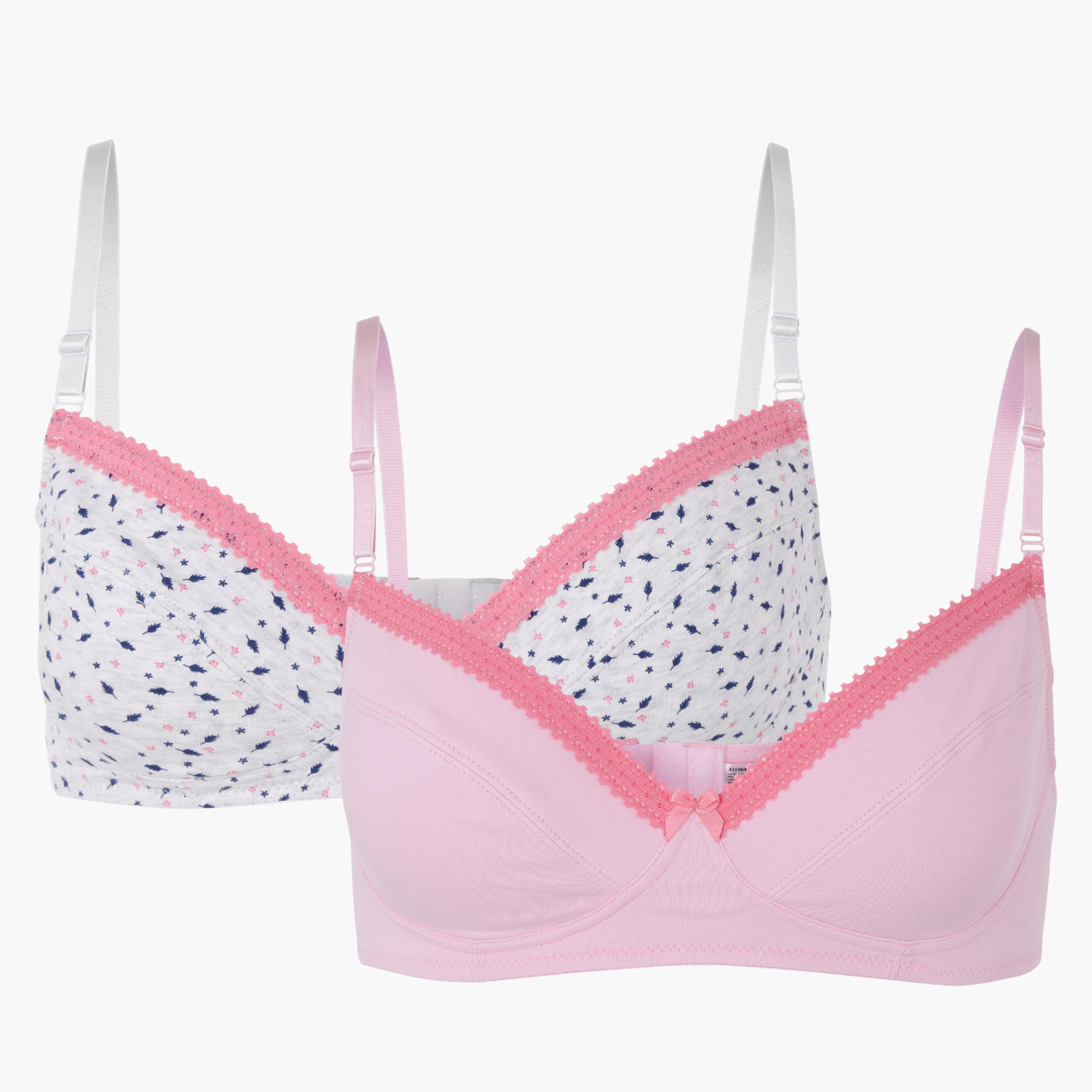 Bra with Lace Trim and Adjustable Straps - Set of 2-women-clothing-lingerie-bras-image-1